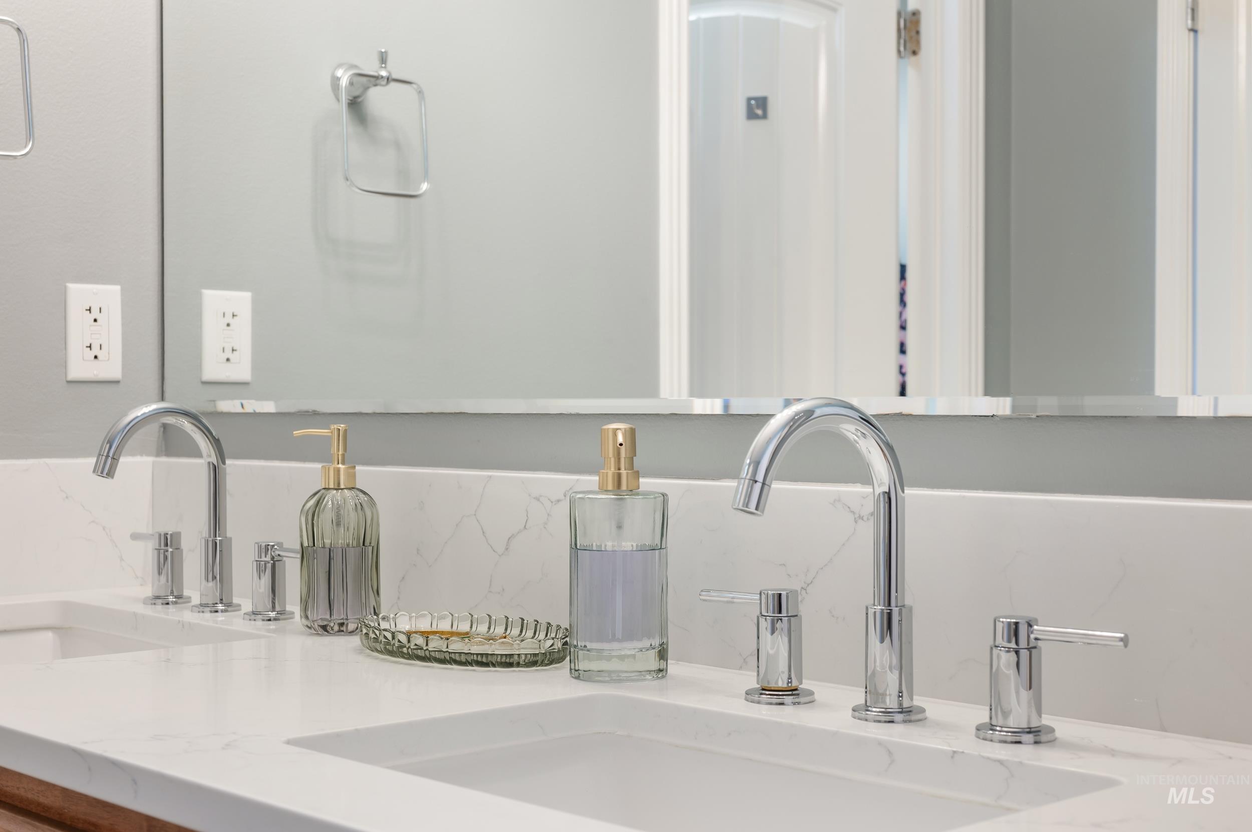 Bathroom view of double vanity