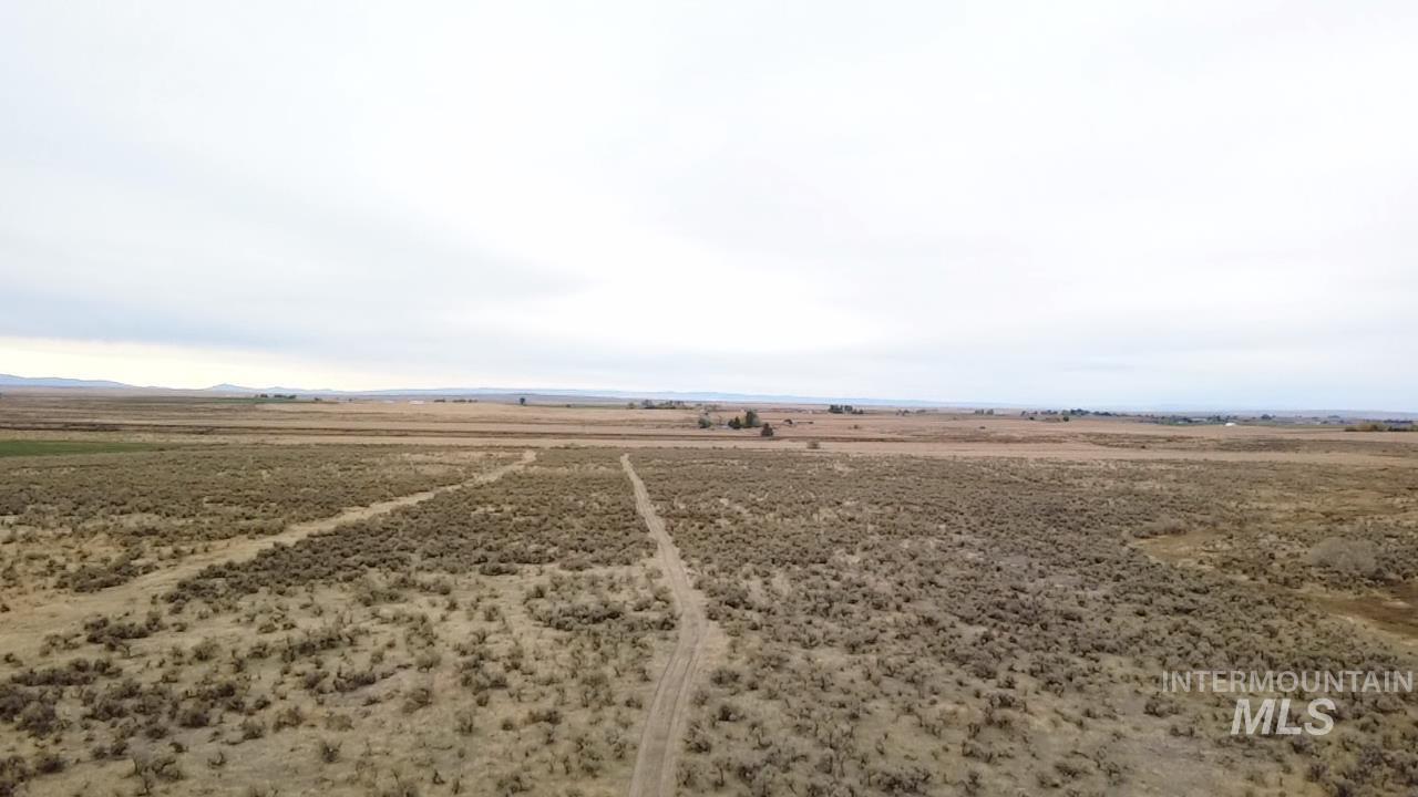 Aerial view of sparsely populated area featuring a desert landscape