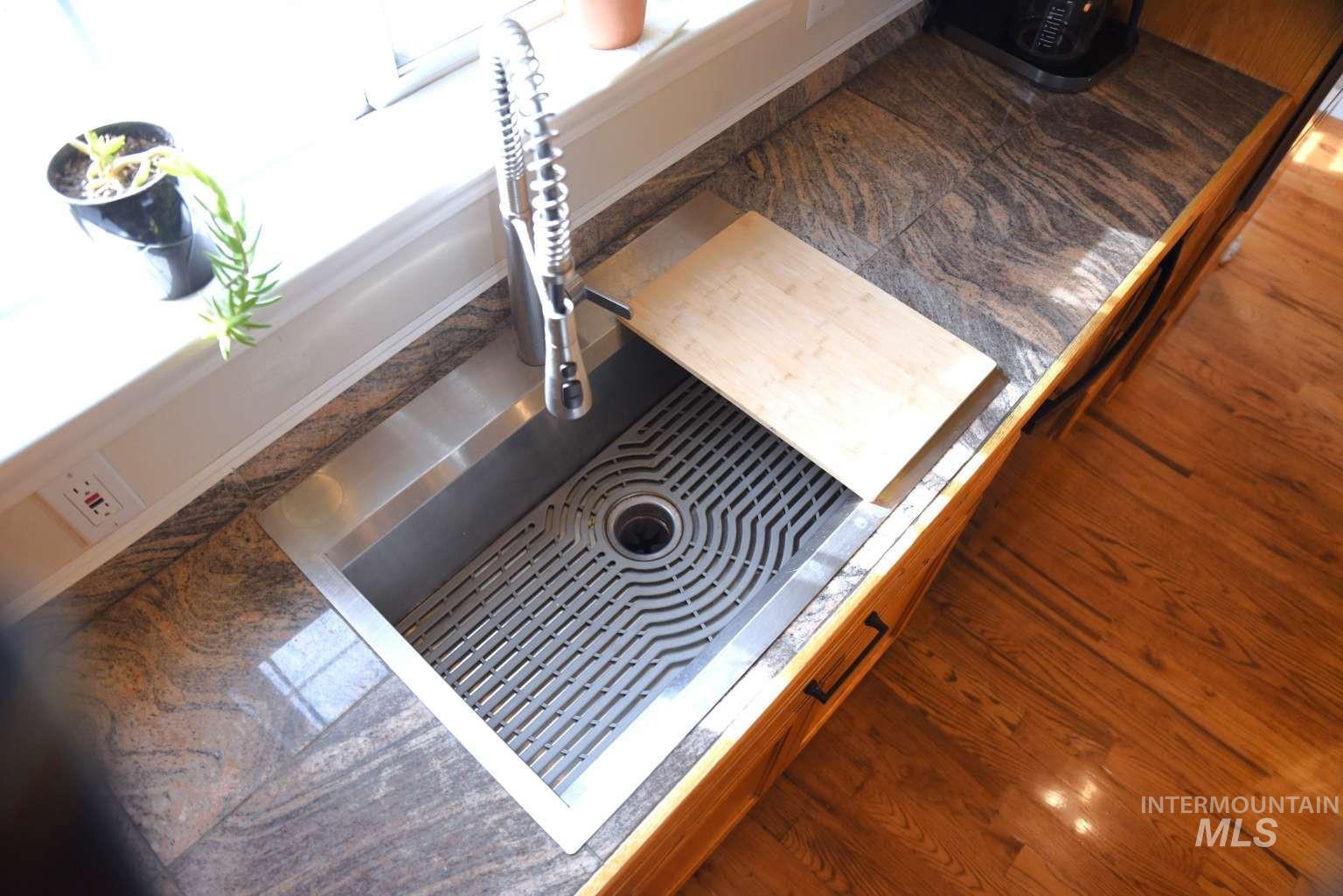 Kitchen view of a sink