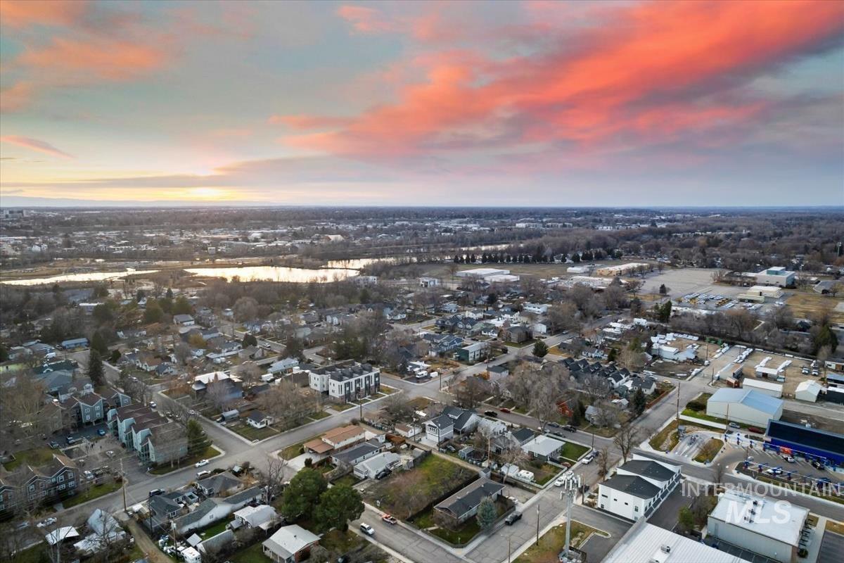 Aerial view of residential area