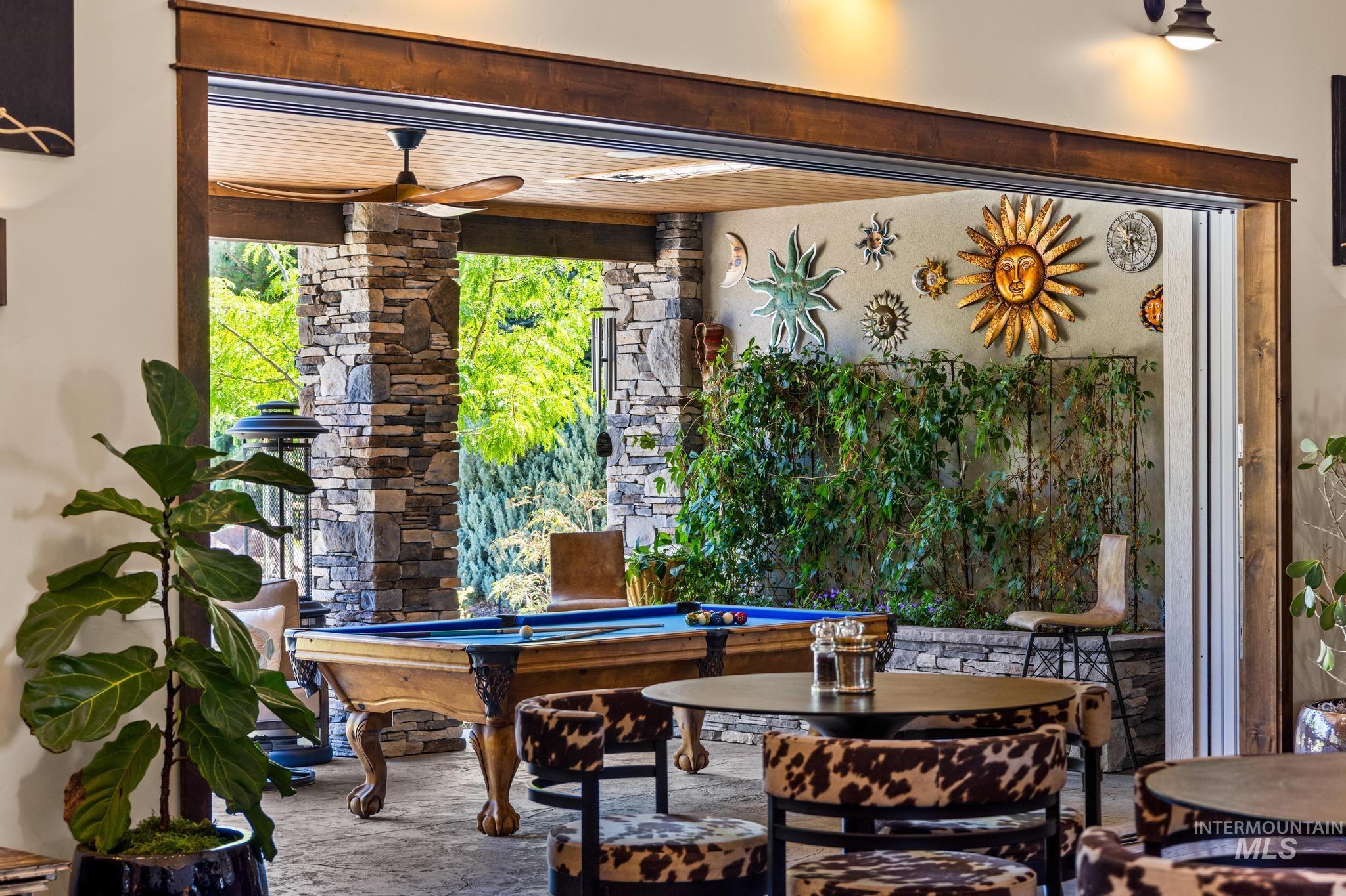 View of patio / terrace with a ceiling fan