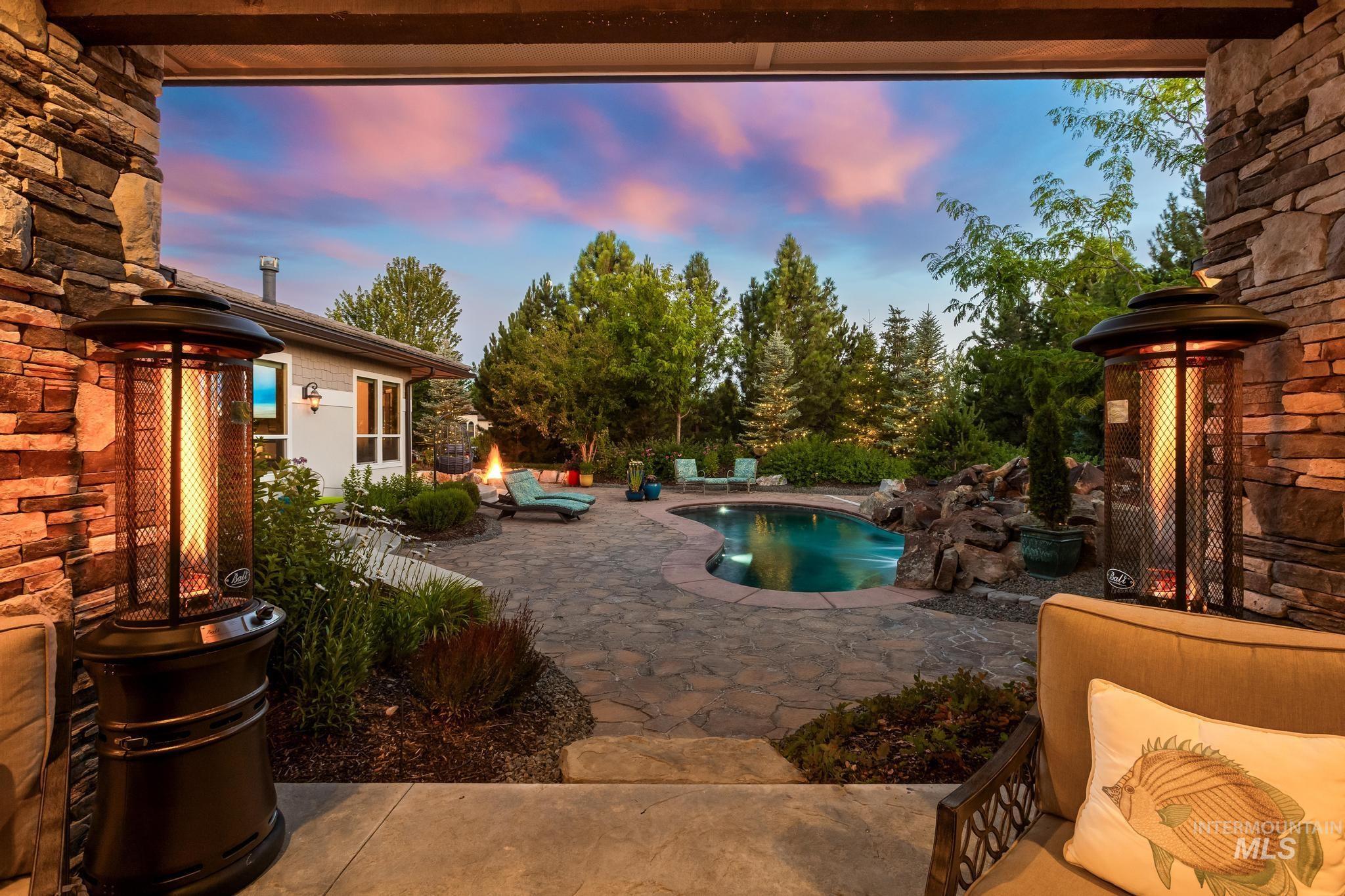 Outdoor pool featuring a patio area