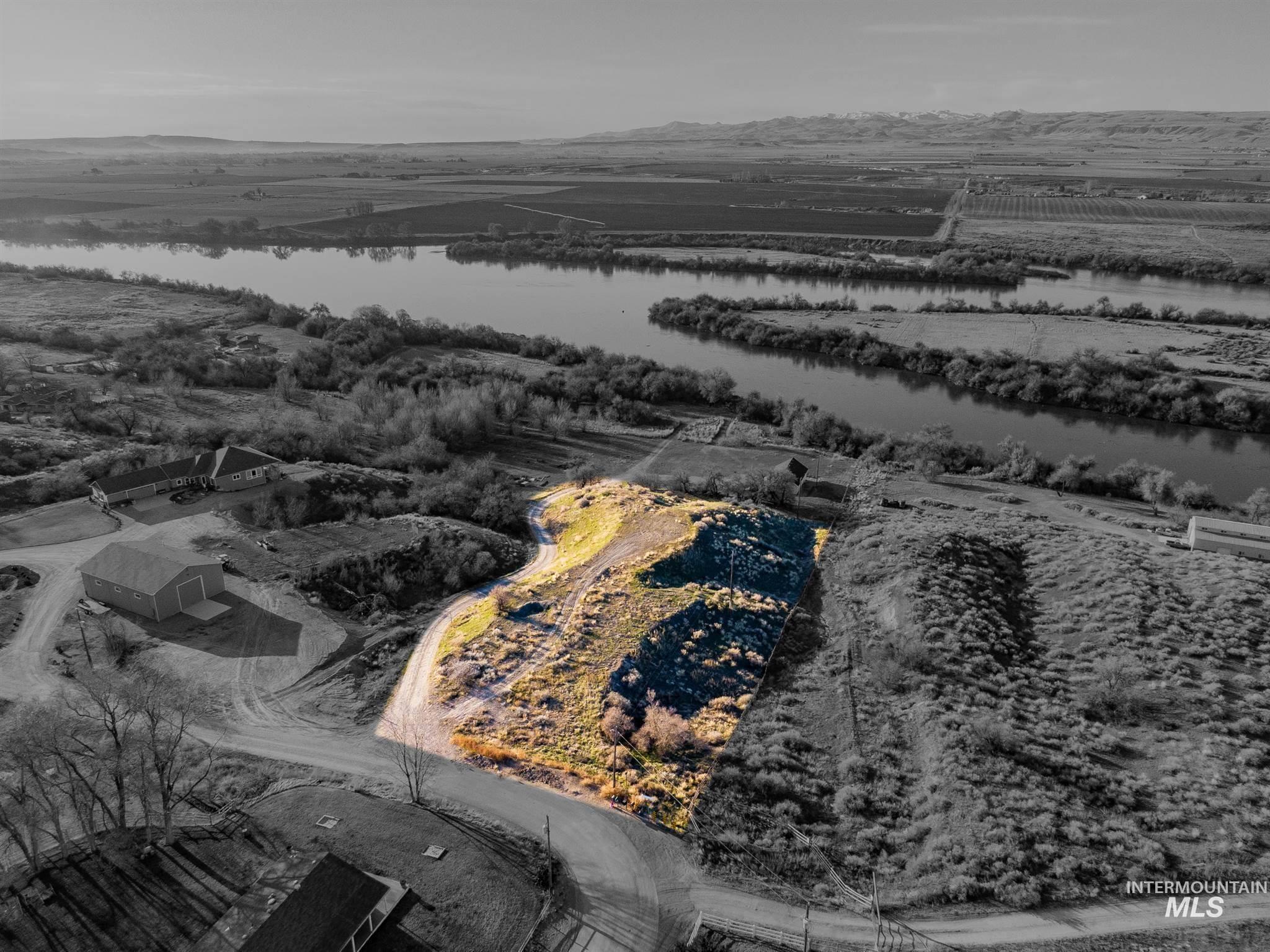 Aerial view of a large body of water