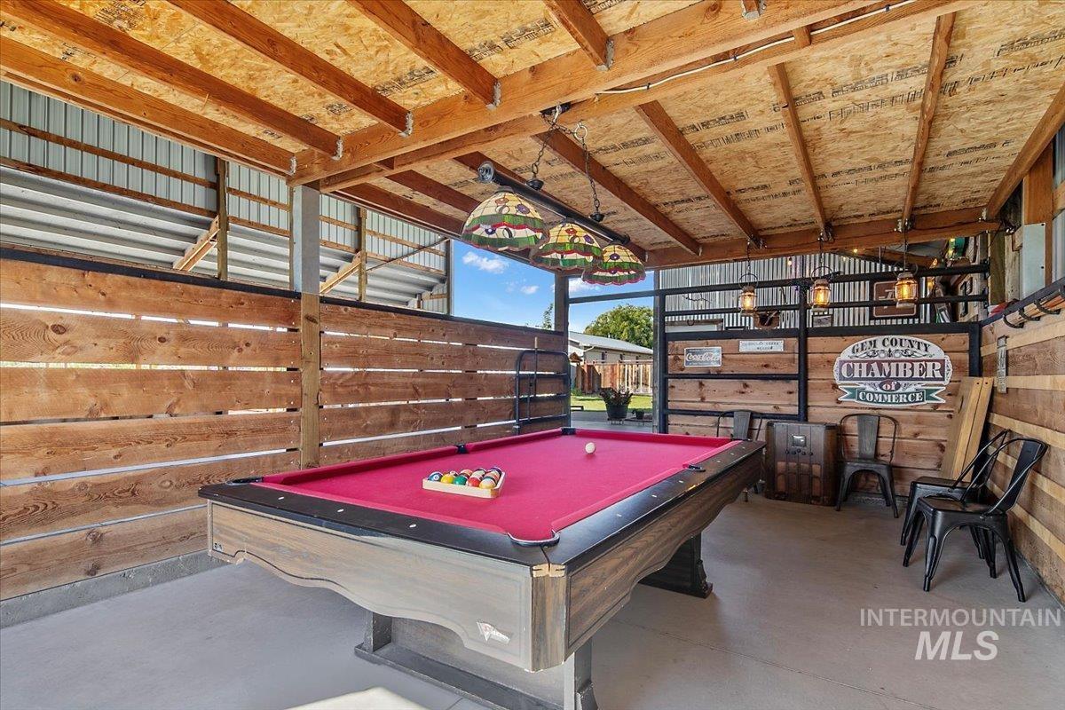 Rec room featuring concrete flooring and pool table