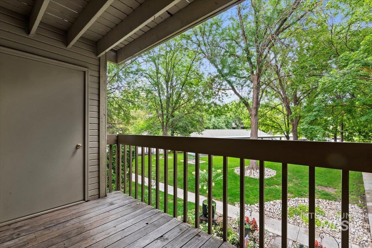 Wooden deck with a lawn