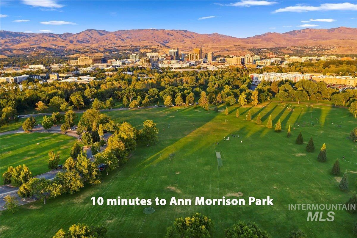 View of urban area with mountains