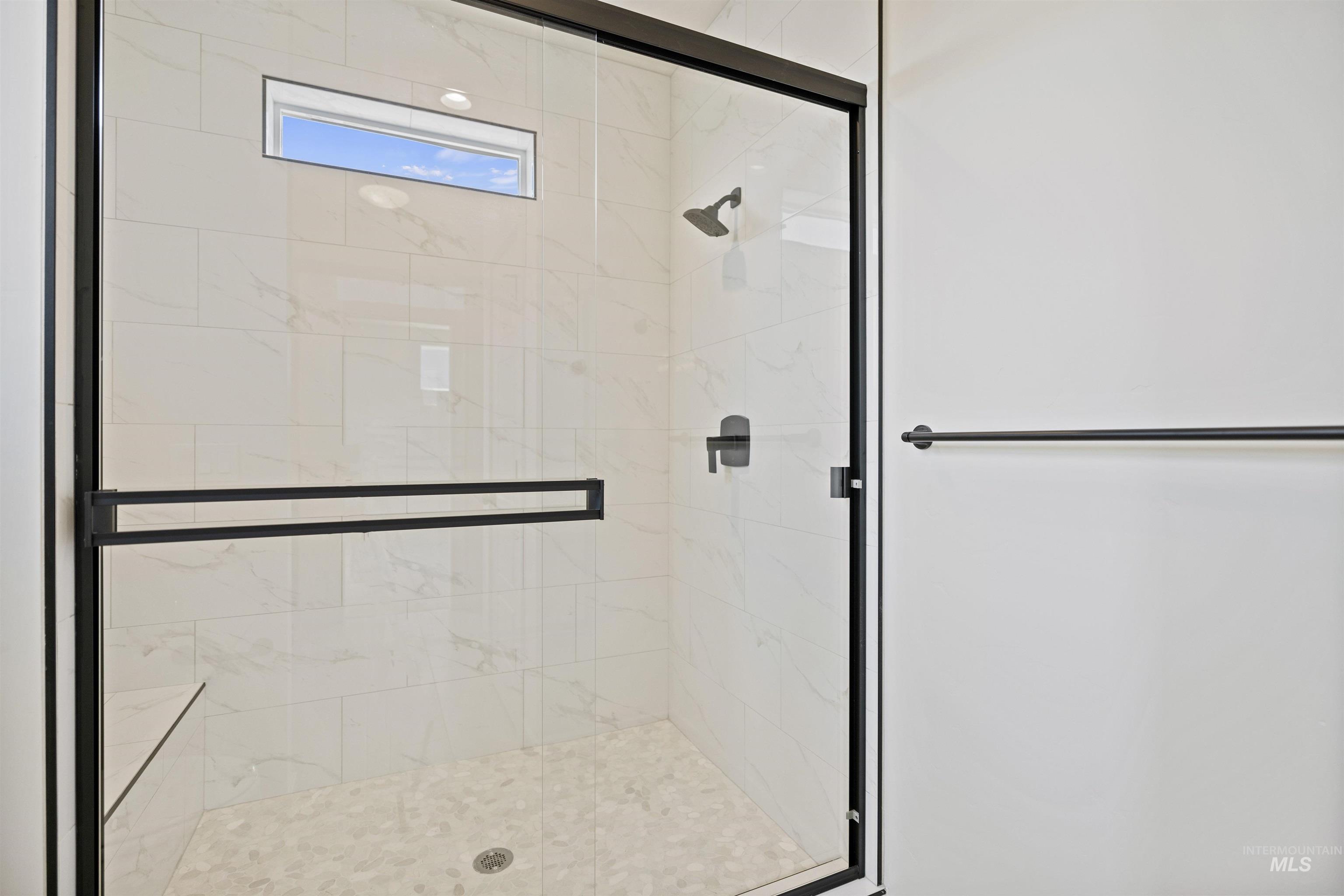 Bathroom with a stall shower