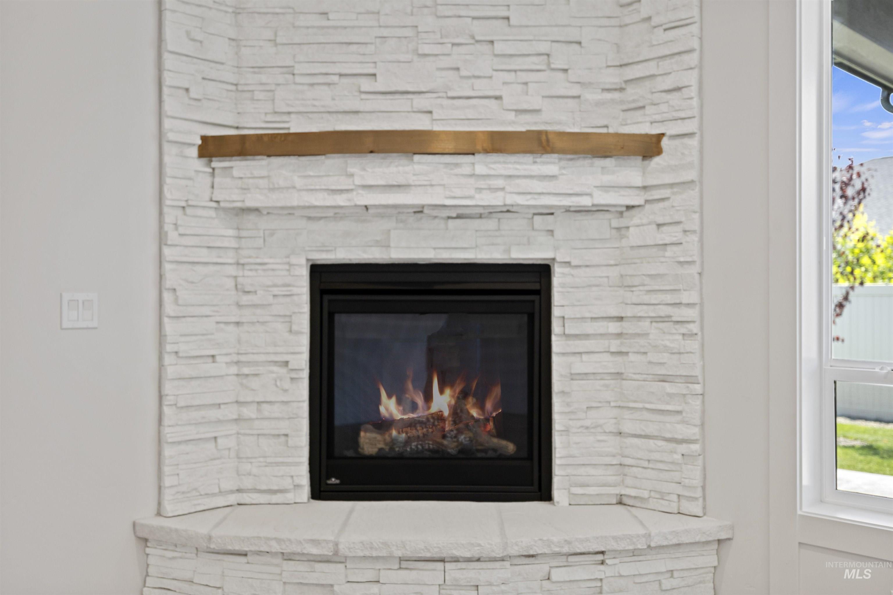 Detailed view of a fireplace