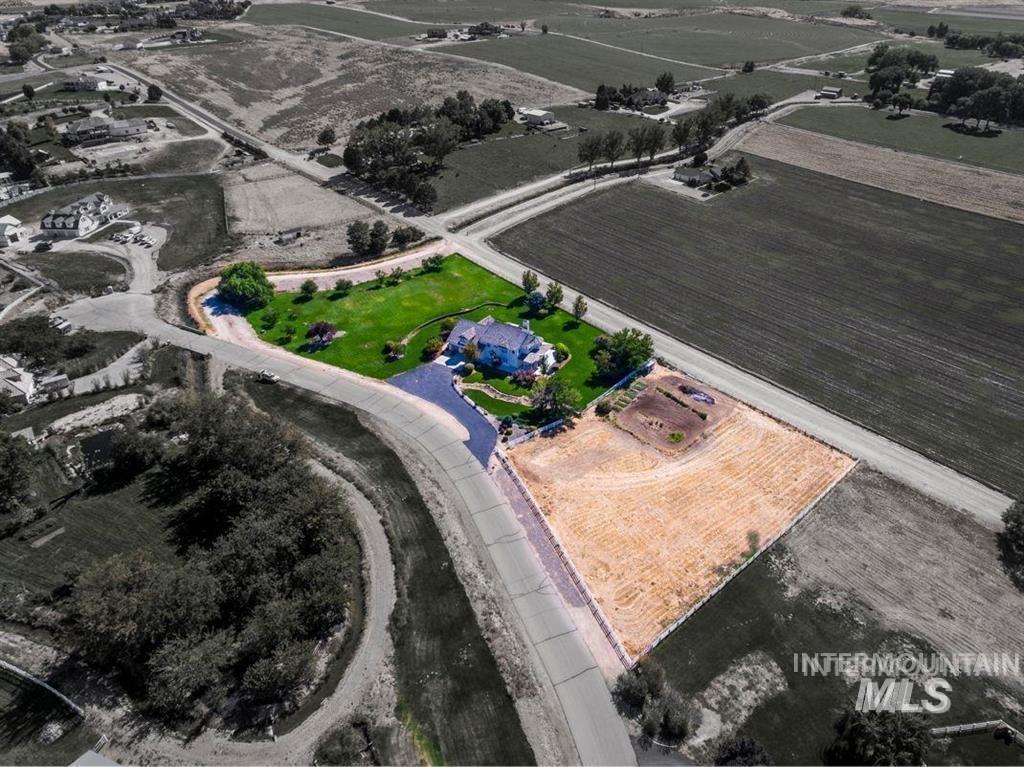 Aerial view of sparsely populated area