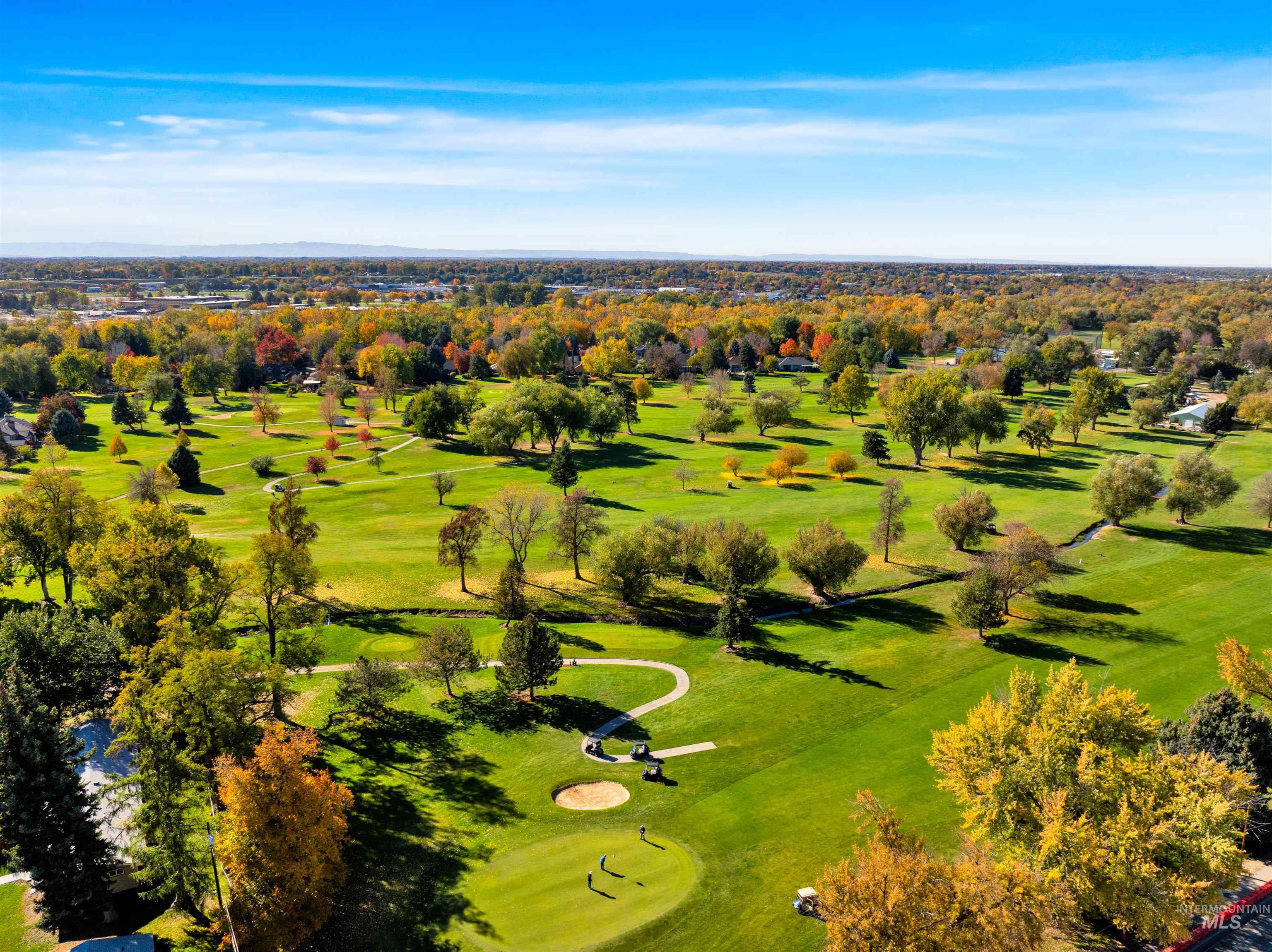 Aerial view of a golf club