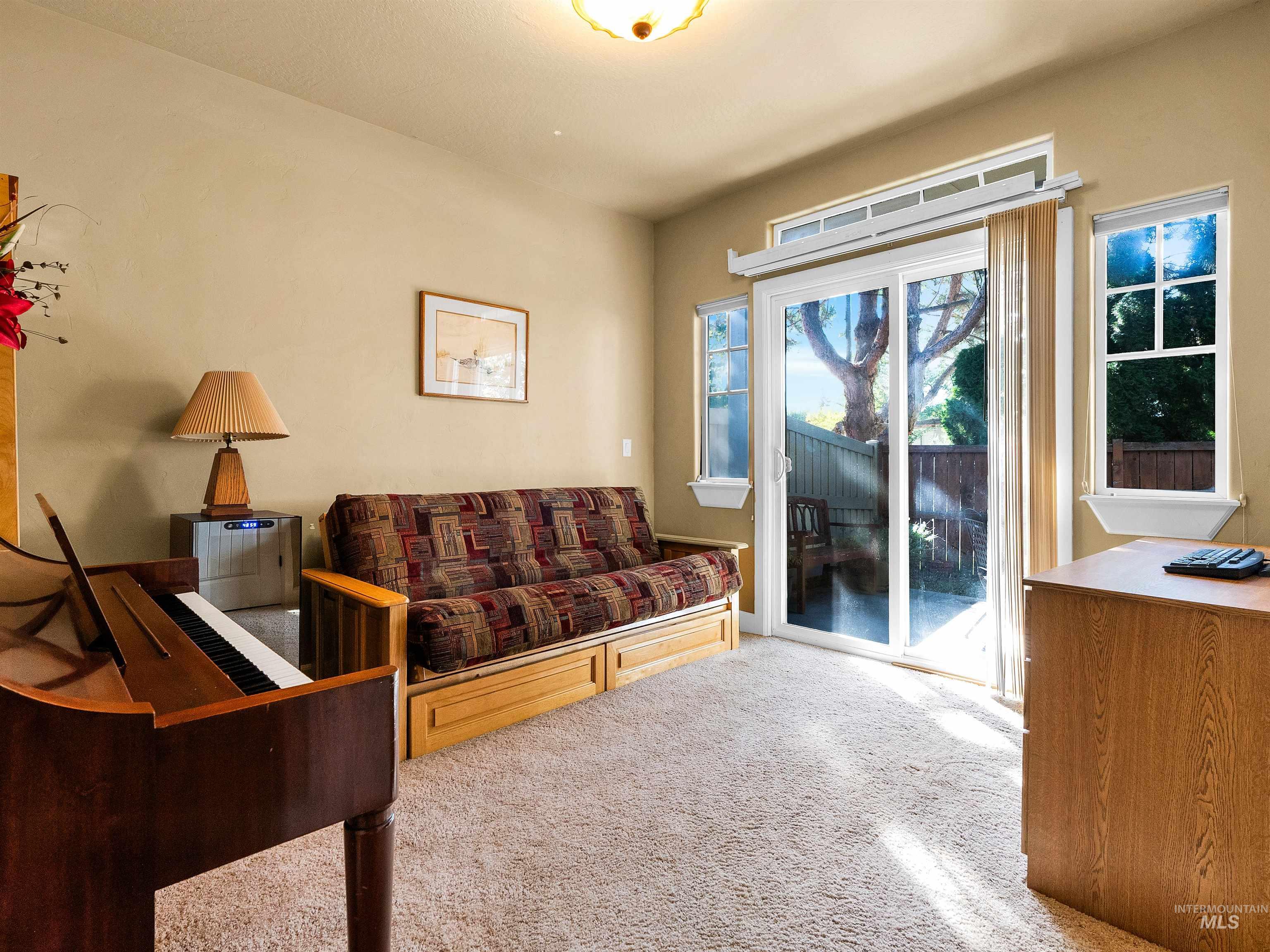 Living area featuring carpet floors
