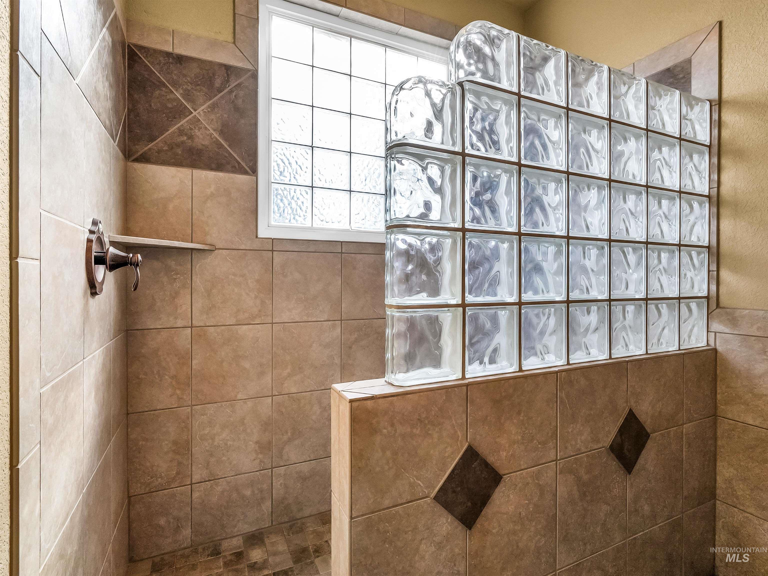 Bathroom with a walk in shower