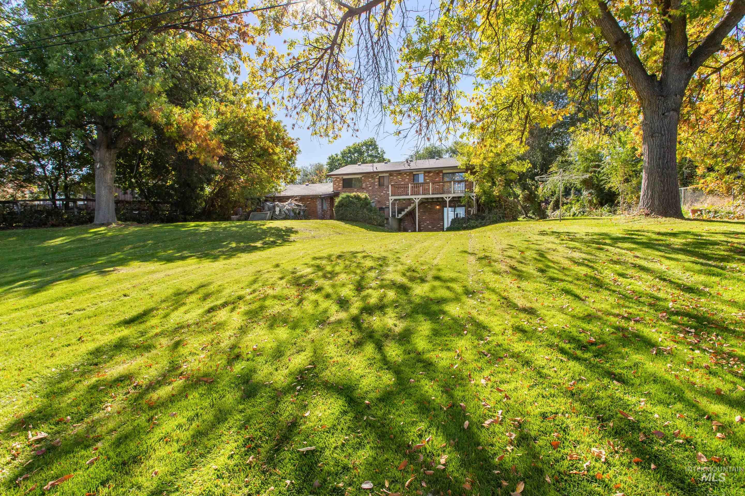 View of green lawn with stairs