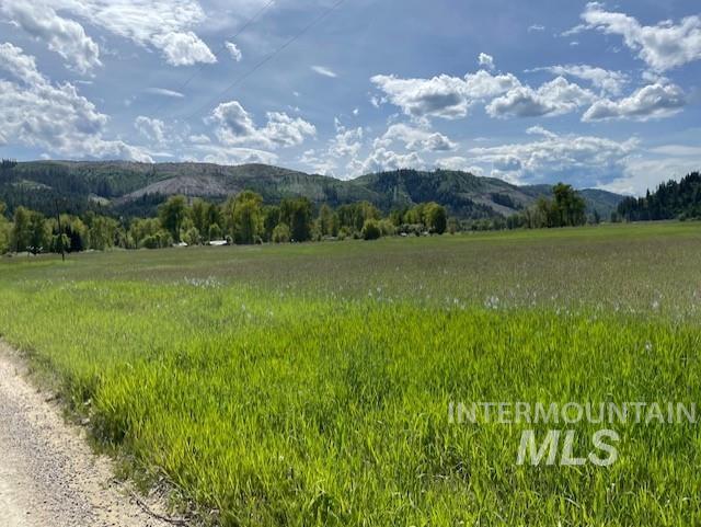 Mountain view with rural landscape