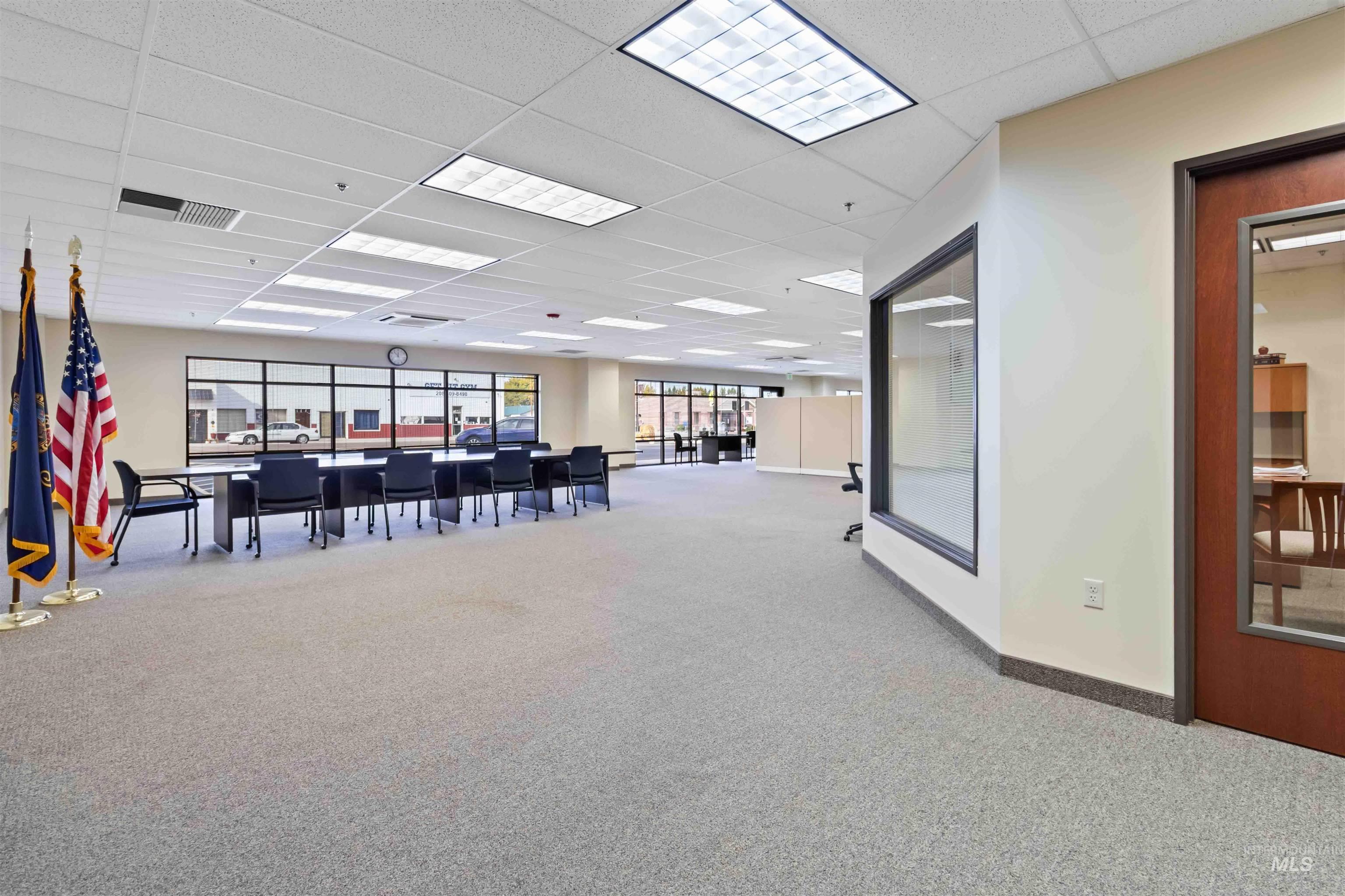 Office with a drop ceiling