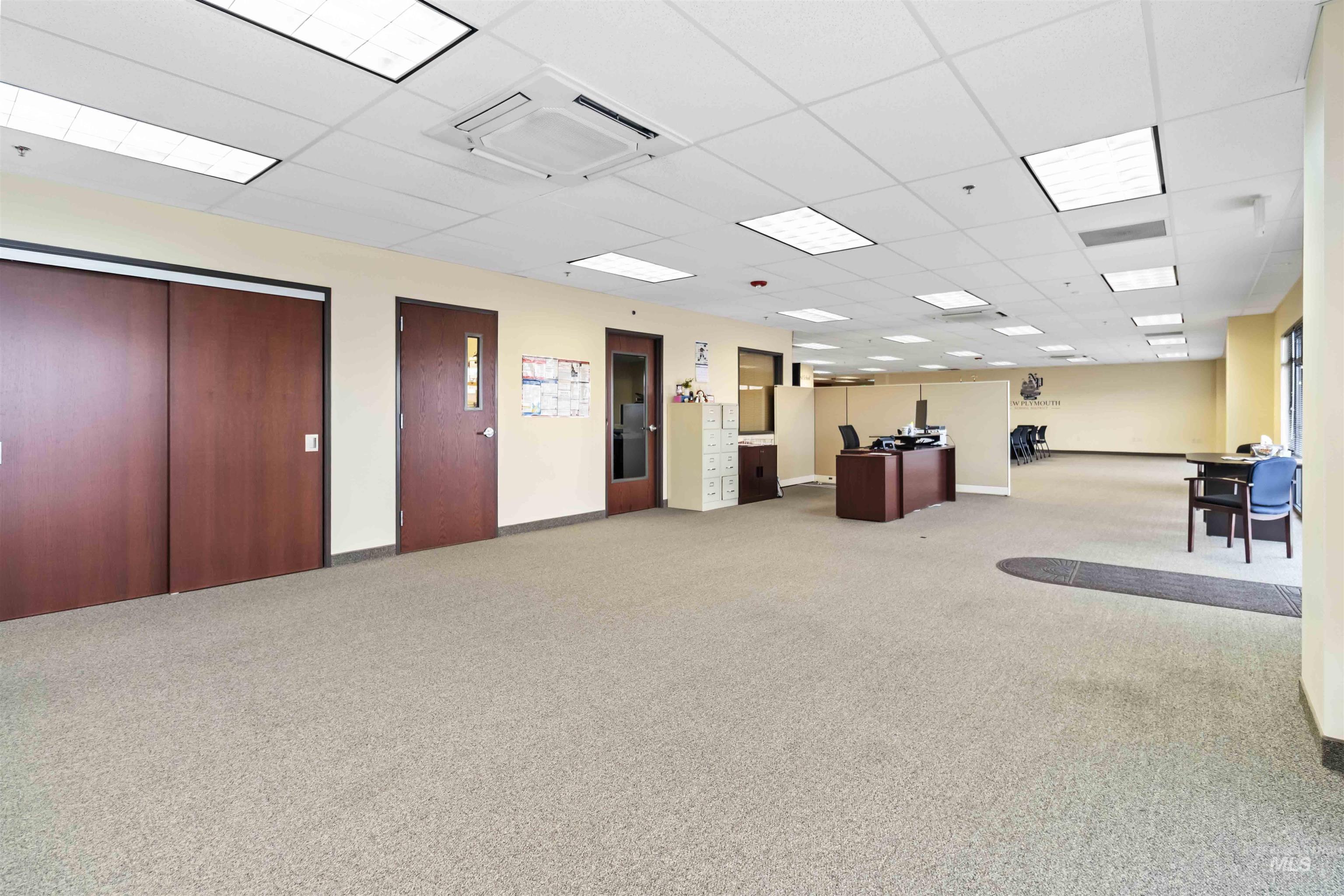 Community lobby with a drop ceiling