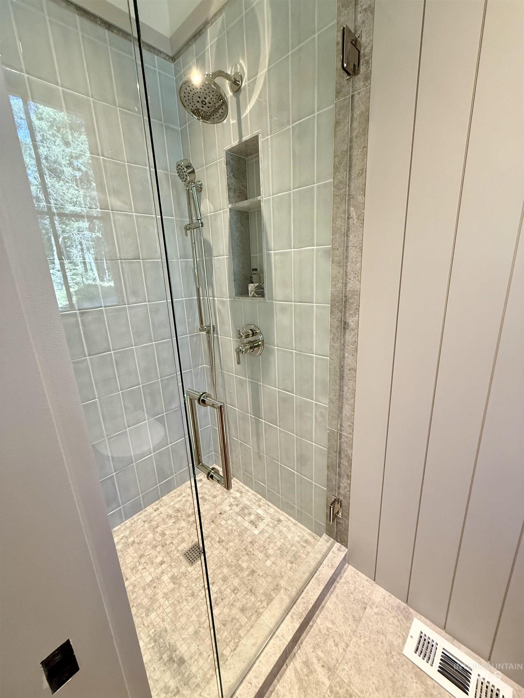 Bathroom with a stall shower