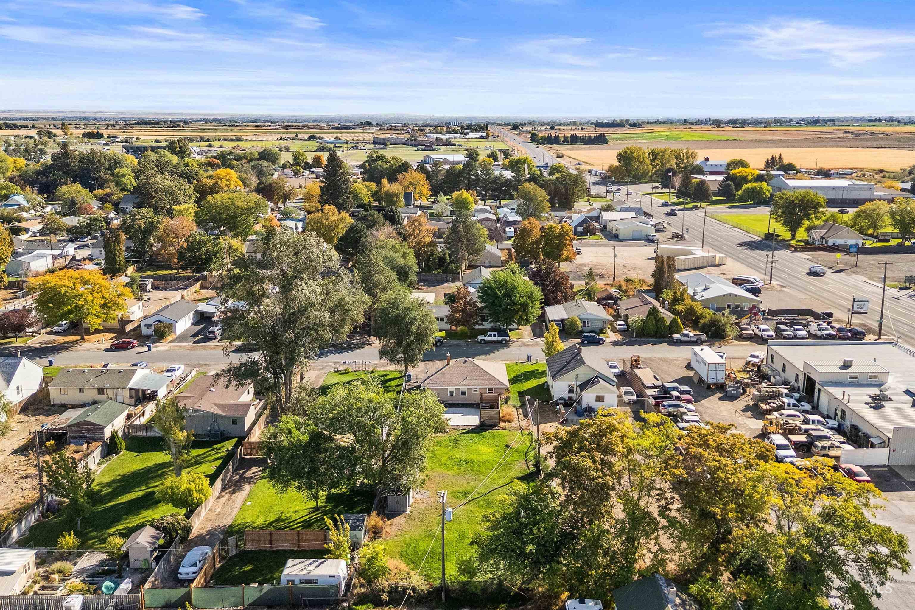 Aerial view of residential area
