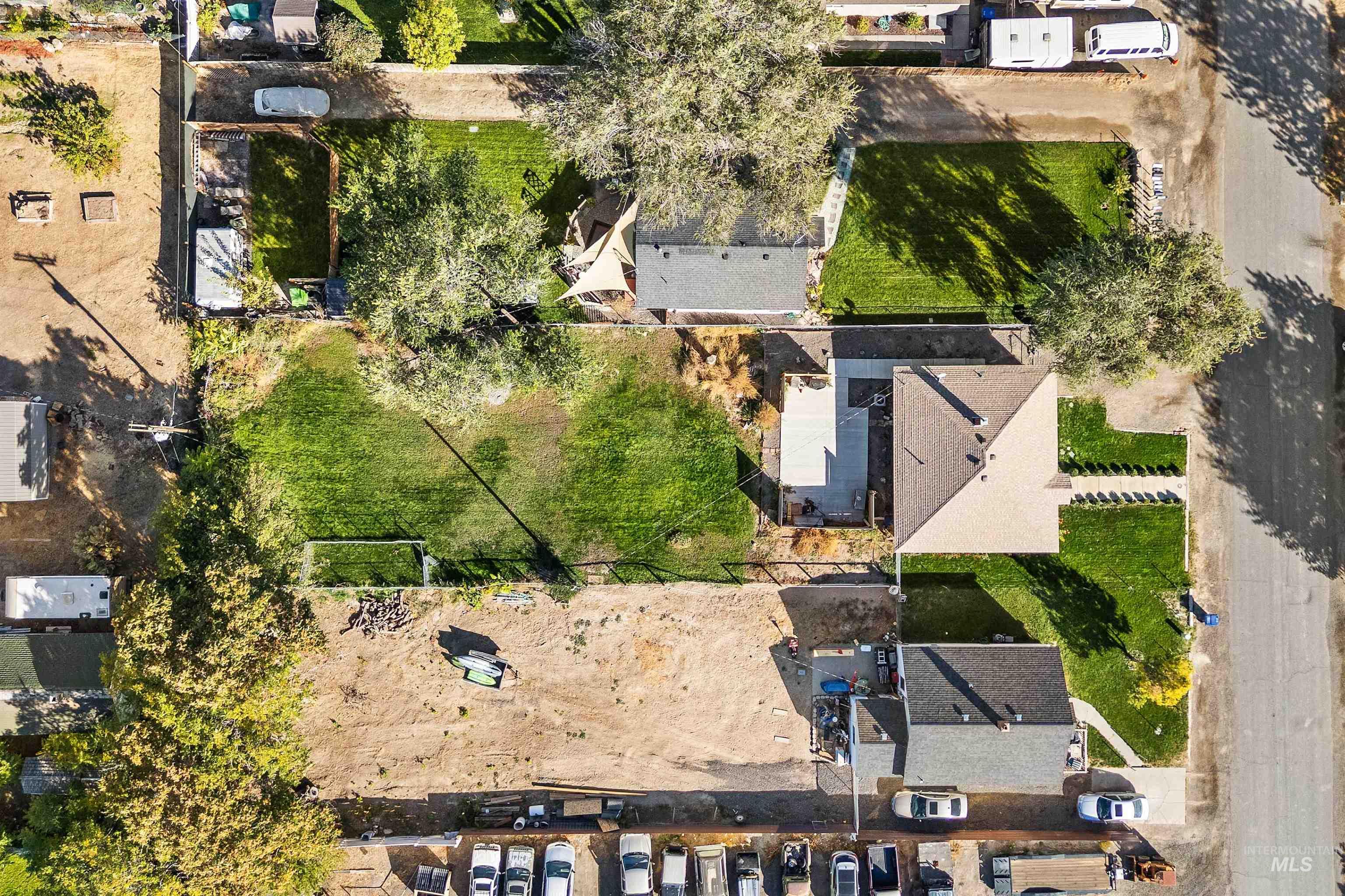 Aerial perspective of suburban area