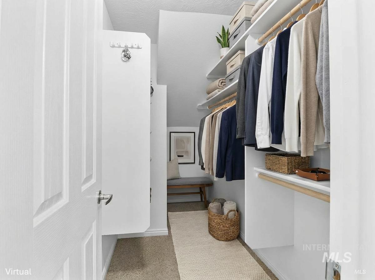 View of walk in closet