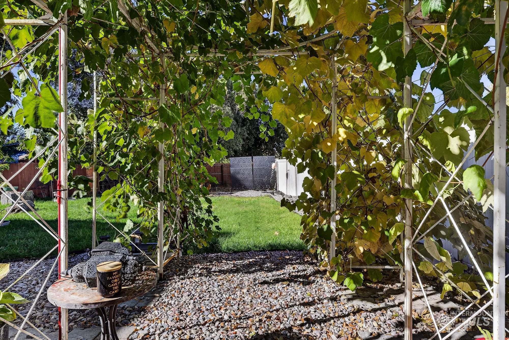 View of fenced backyard