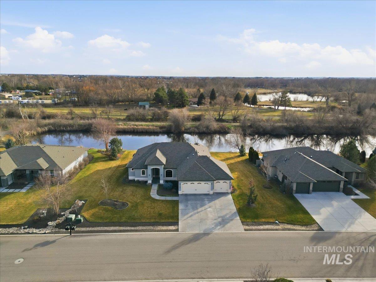 View from above of property featuring a nearby body of water