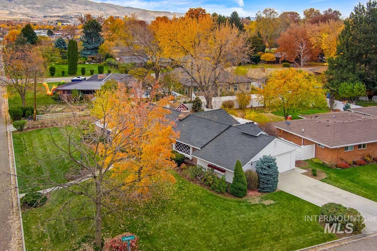 Aerial view of residential area