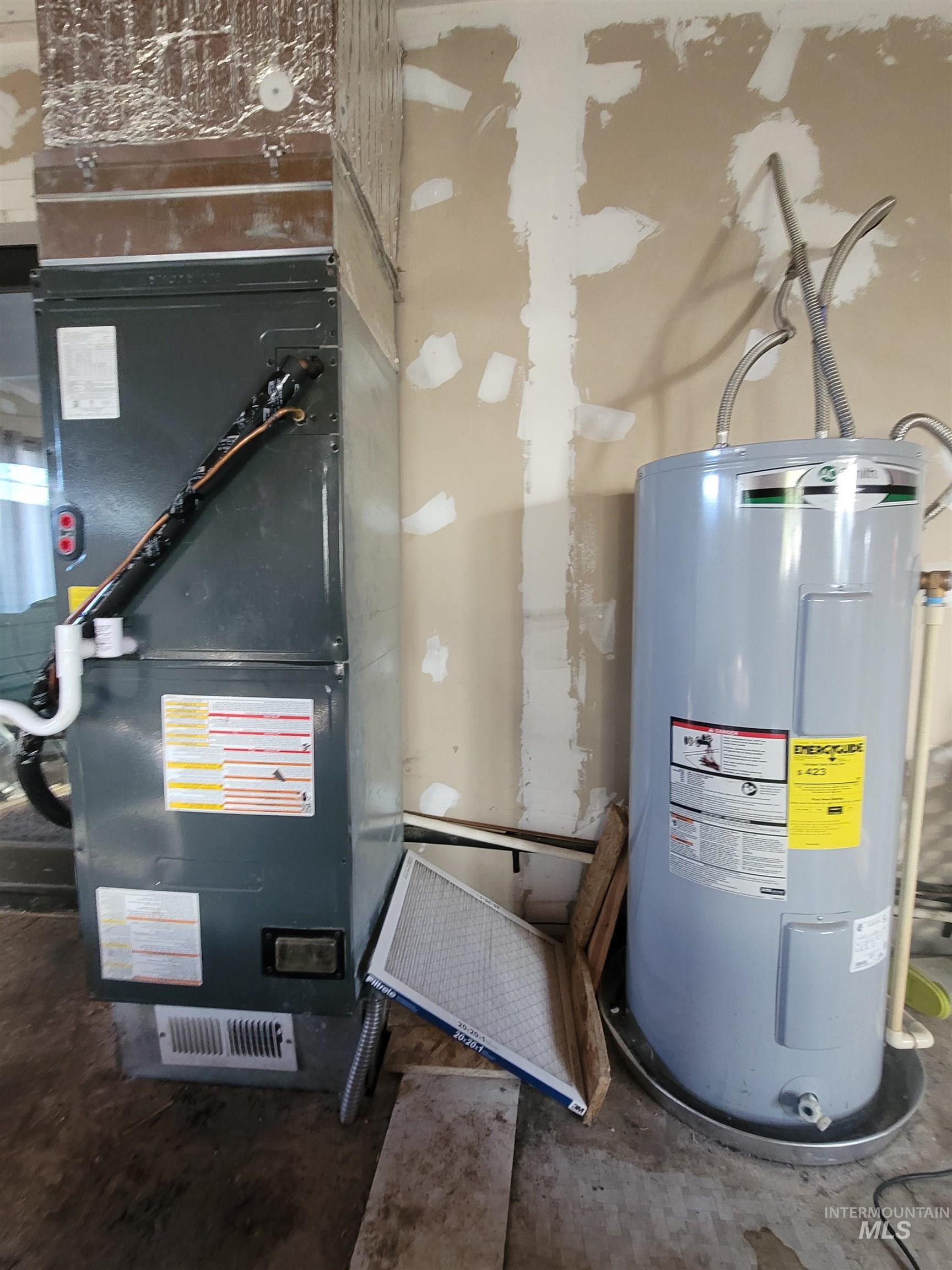Utilities with water heater and heating unit