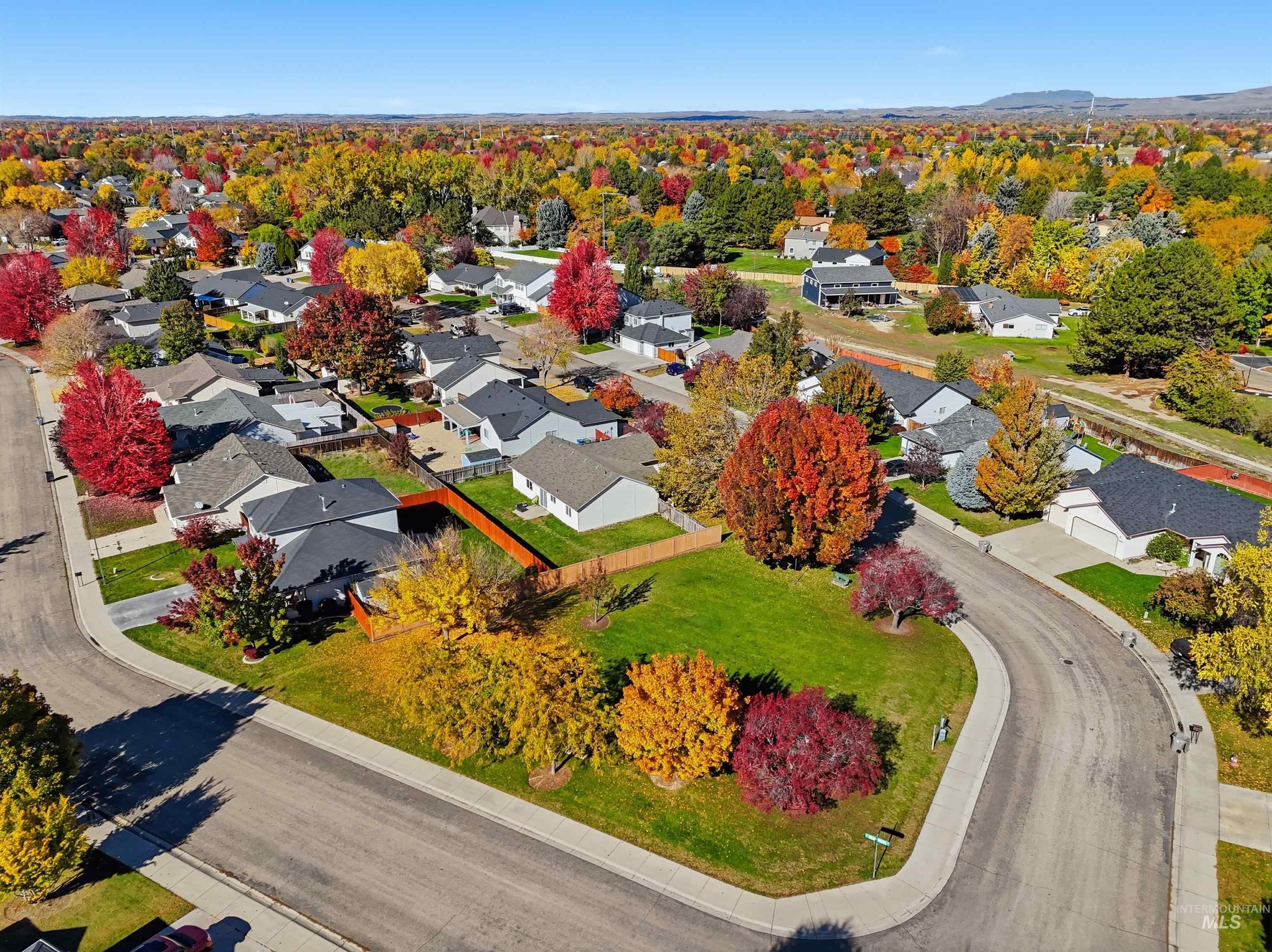 Aerial view of residential area