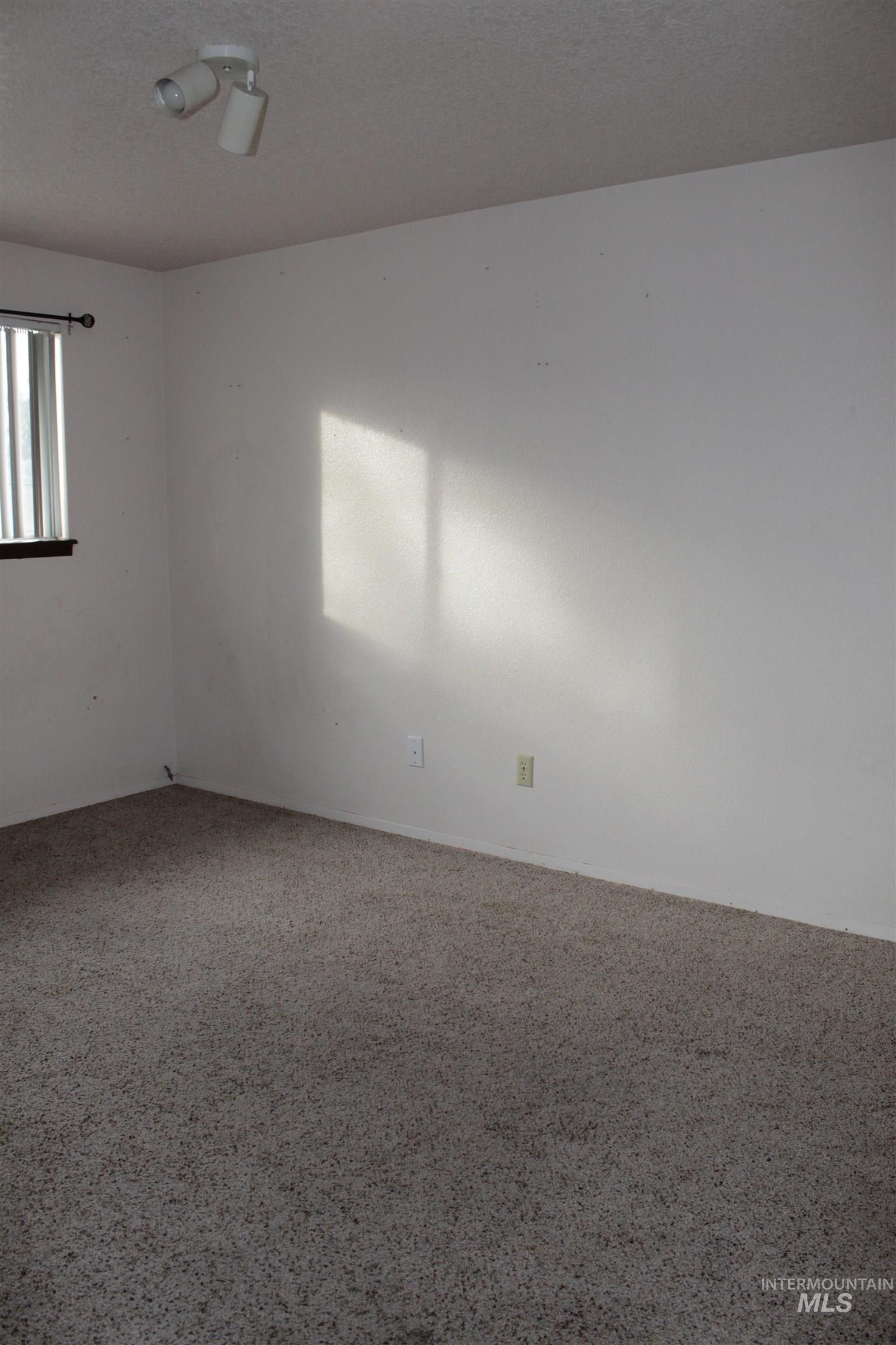 Spare room with carpet flooring and a textured ceiling