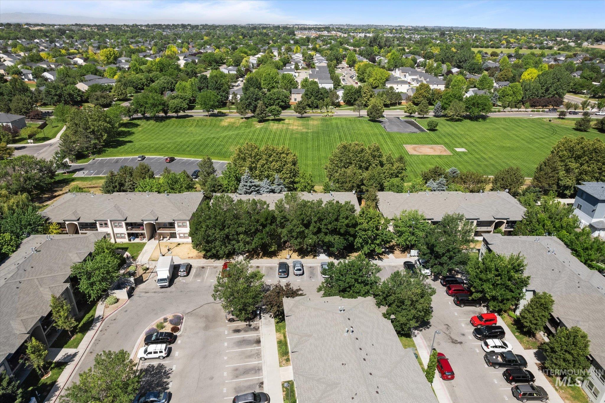 Aerial view of residential area