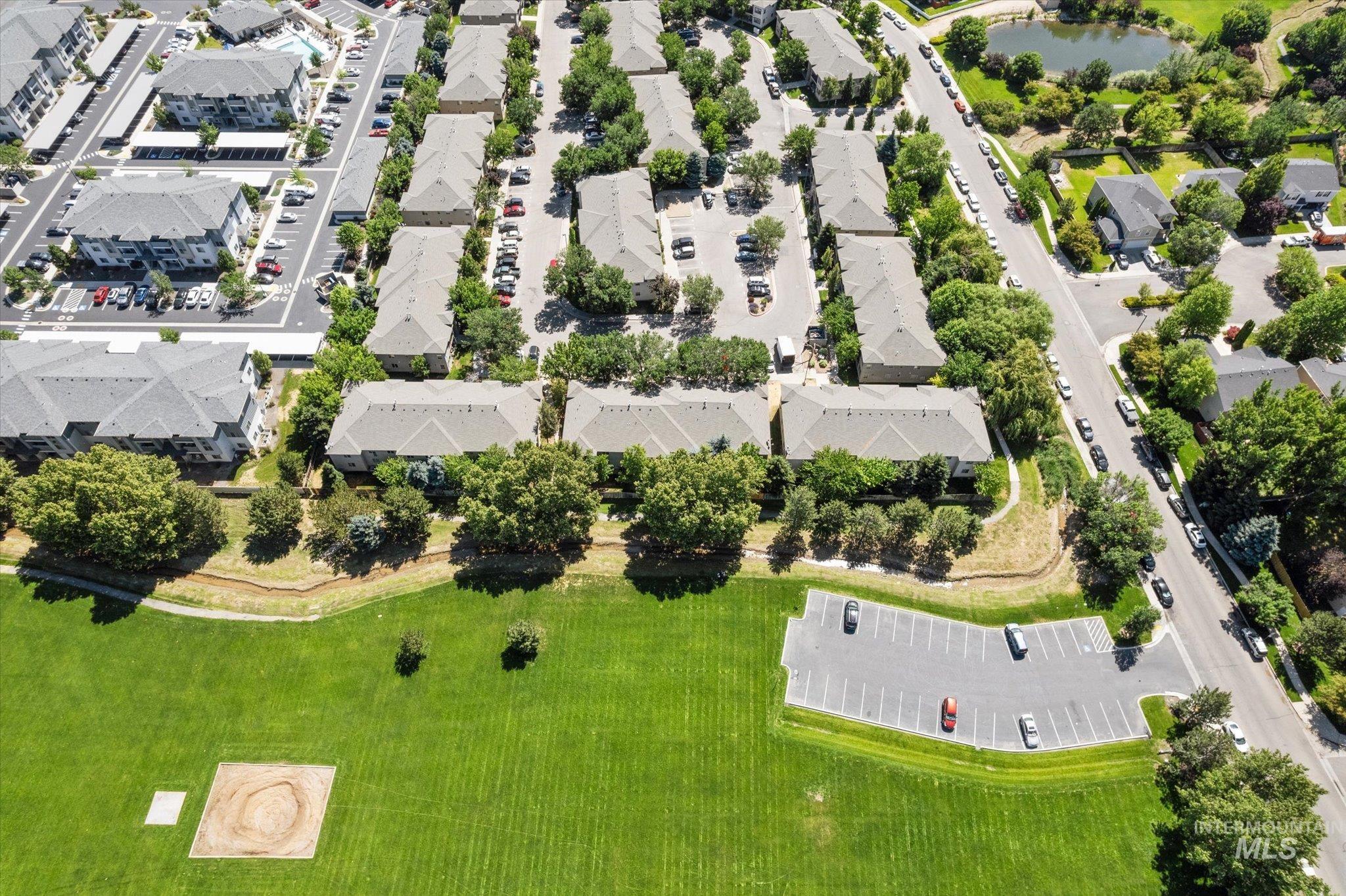 Aerial view of residential area