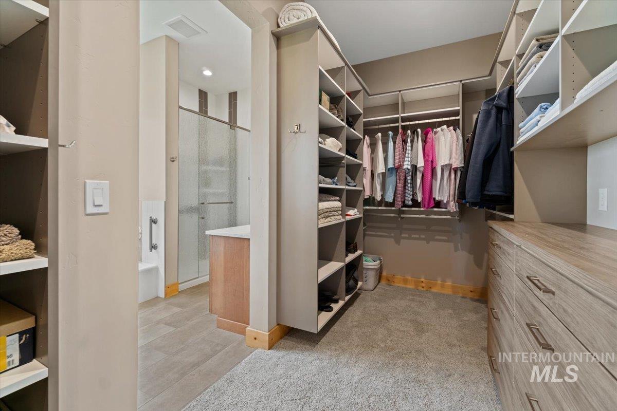 View of walk in closet