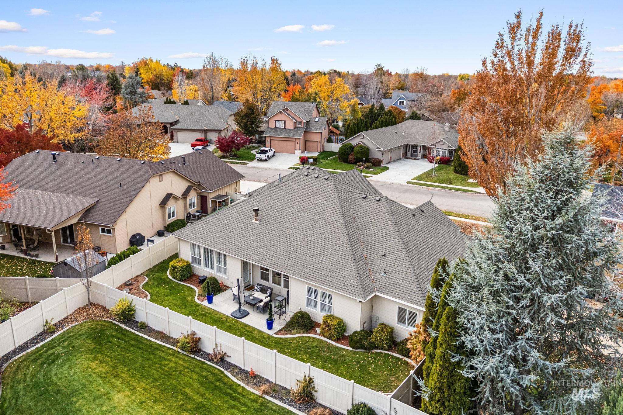 Aerial perspective of suburban area