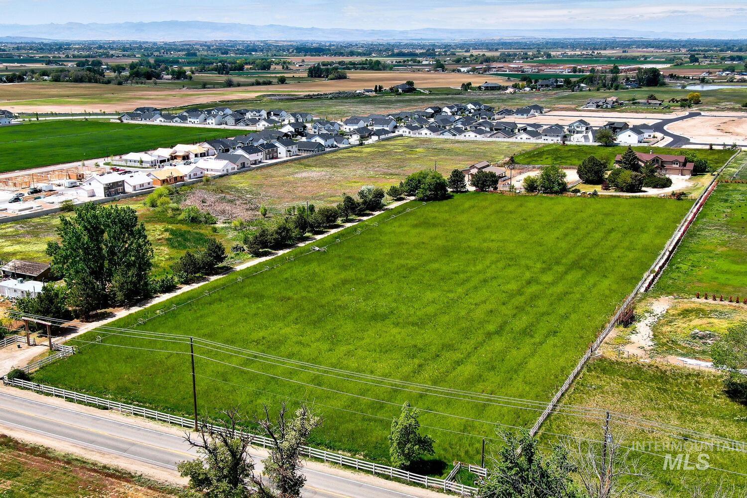 Aerial view of sparsely populated area