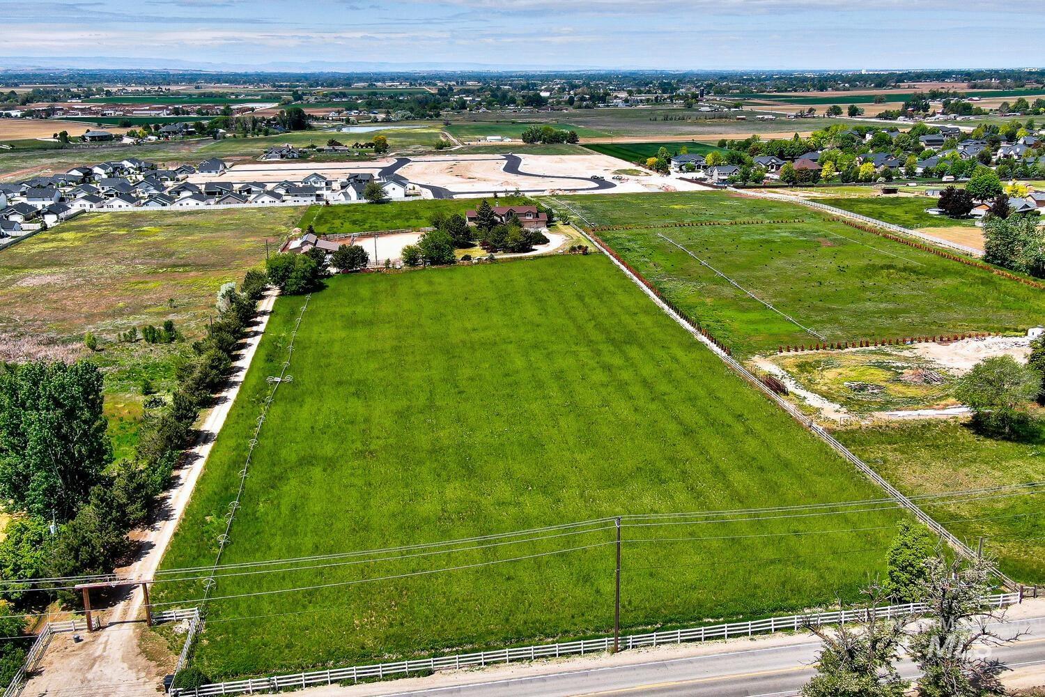 Aerial view of sparsely populated area