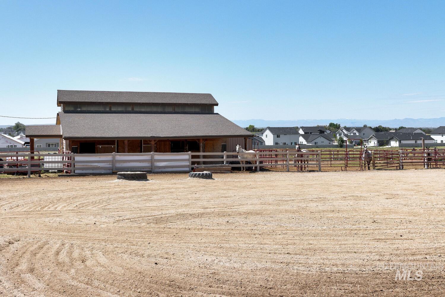 Stable featuring a residential view