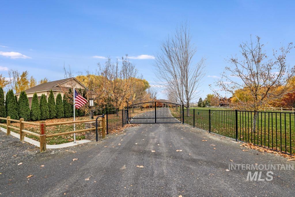 View of road with a gate