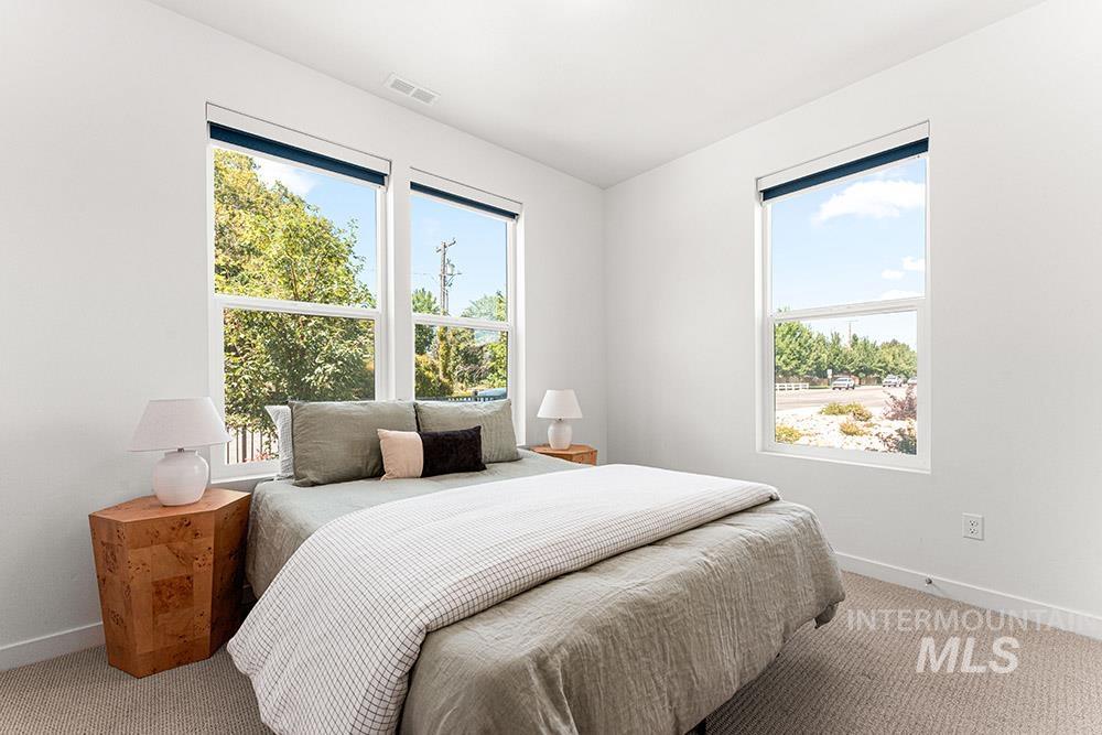 Bedroom with carpet floors