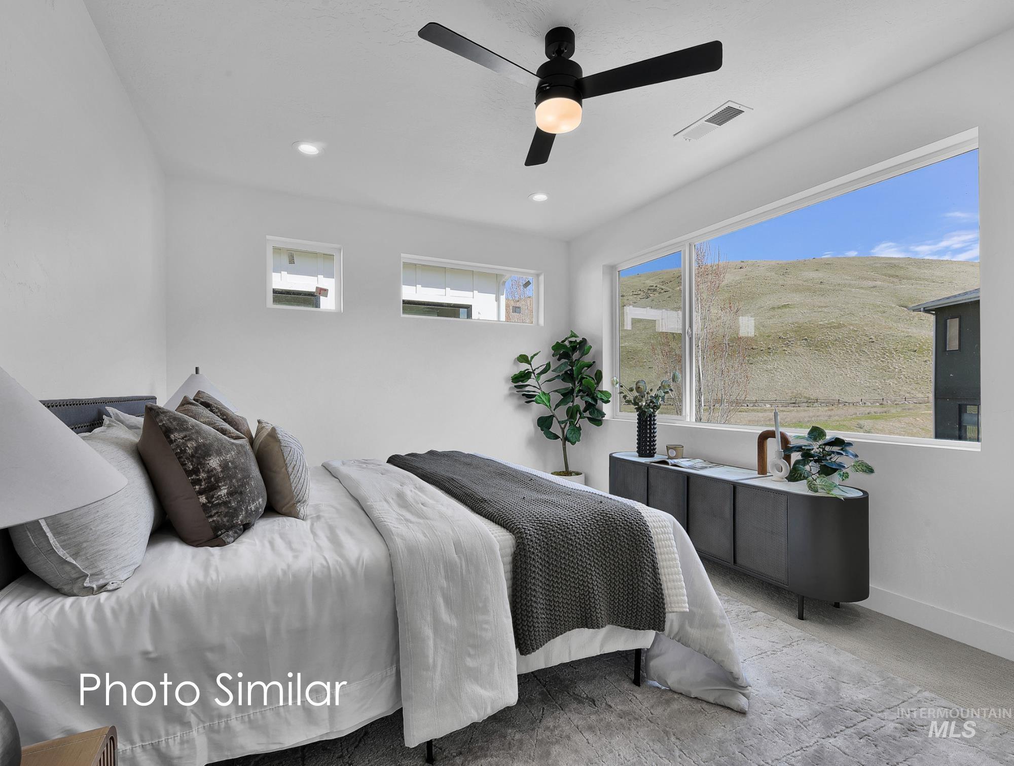 Bedroom featuring ceiling fan and recessed lighting