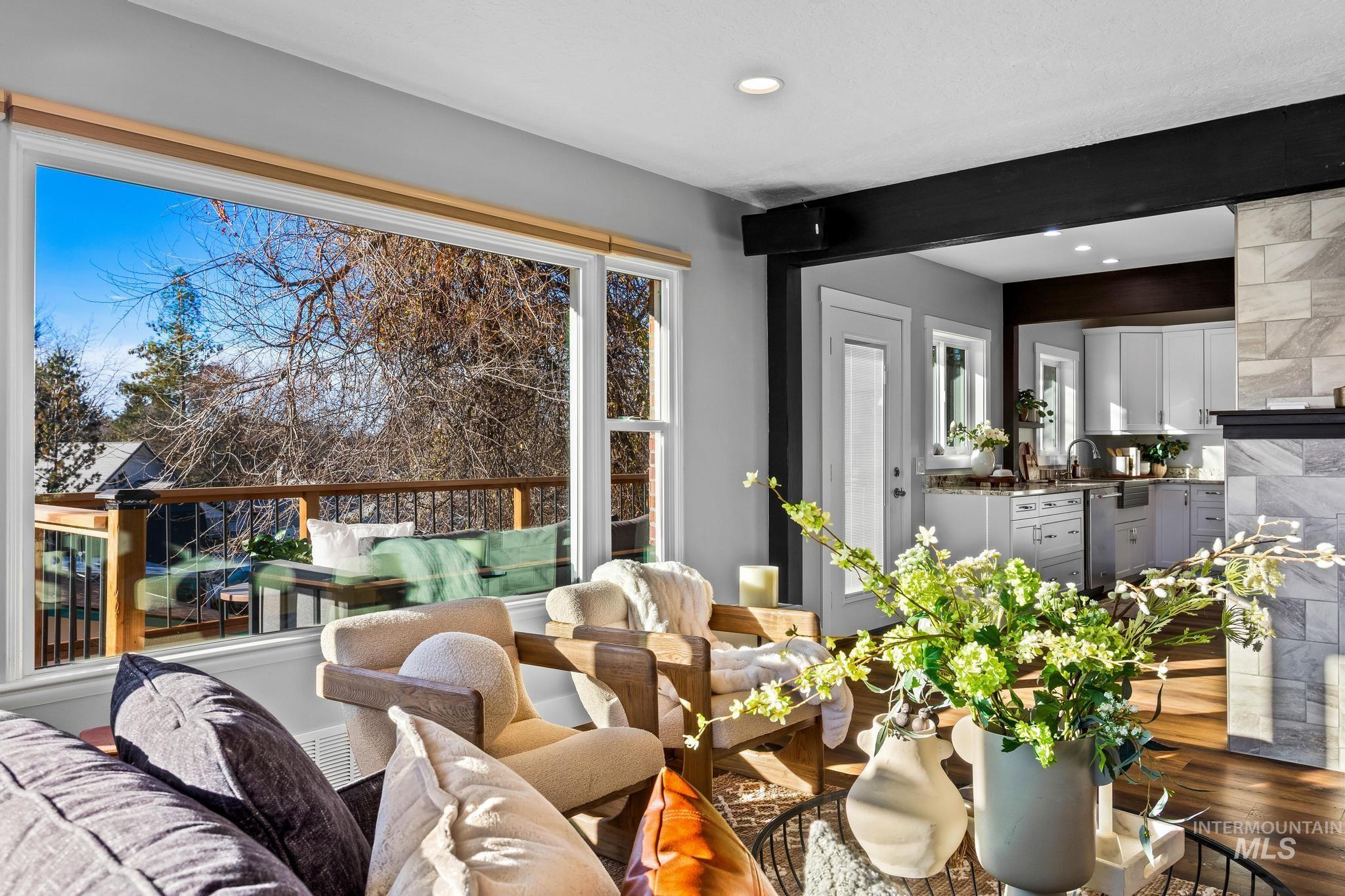 Living room featuring recessed lighting and wood finished floors