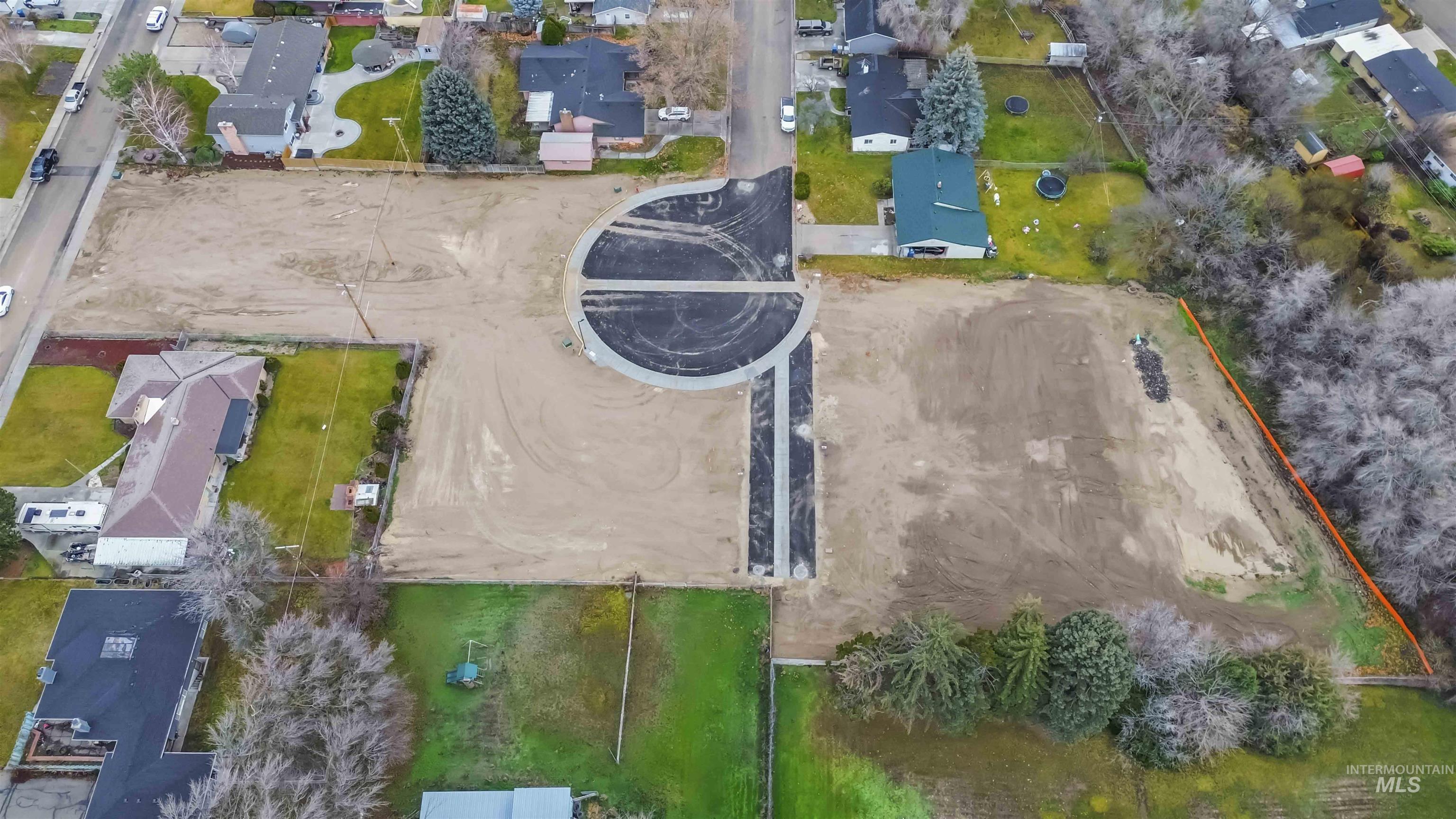 Aerial perspective of suburban area