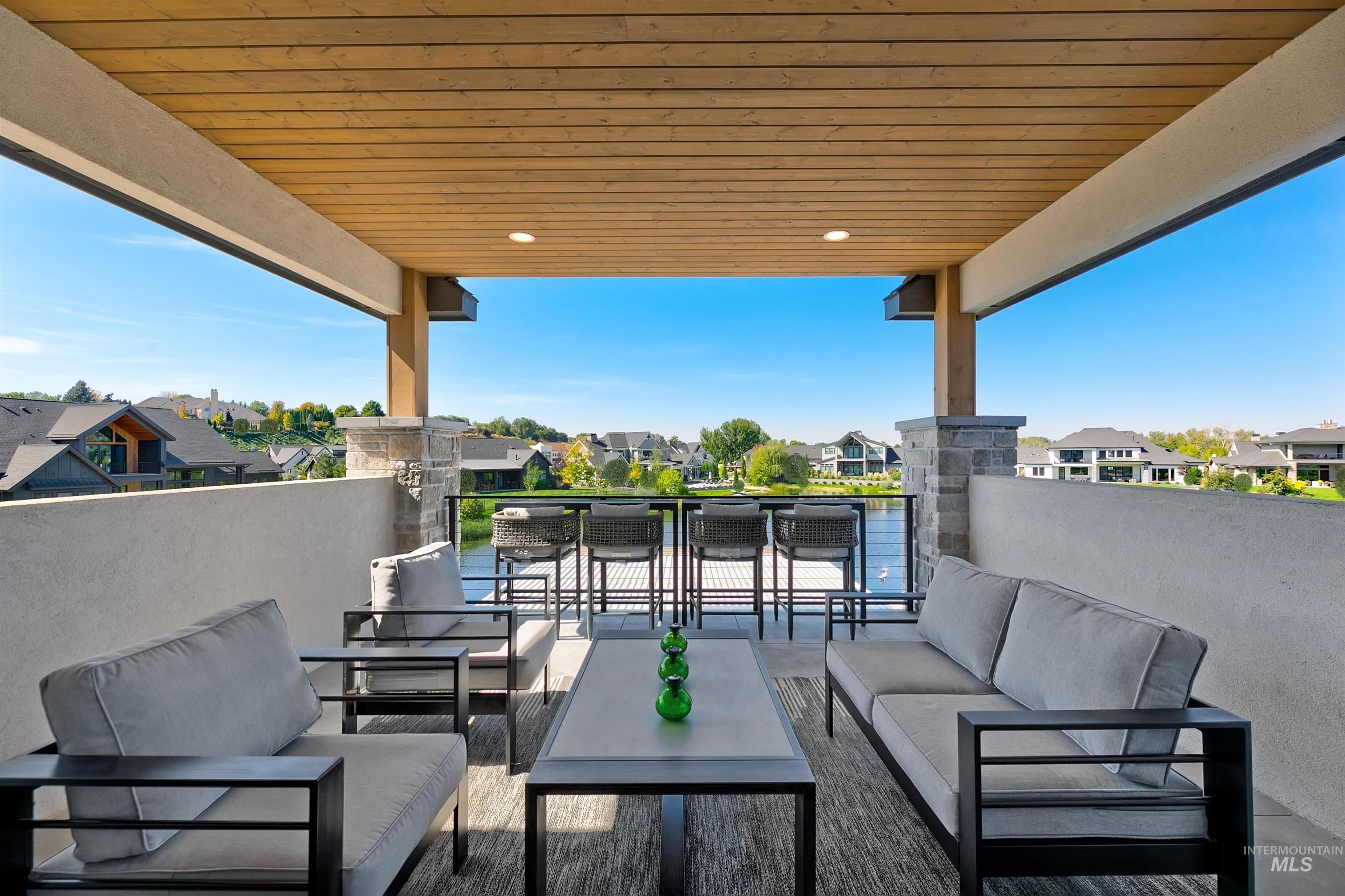 View of patio featuring a residential view and an outdoor living space