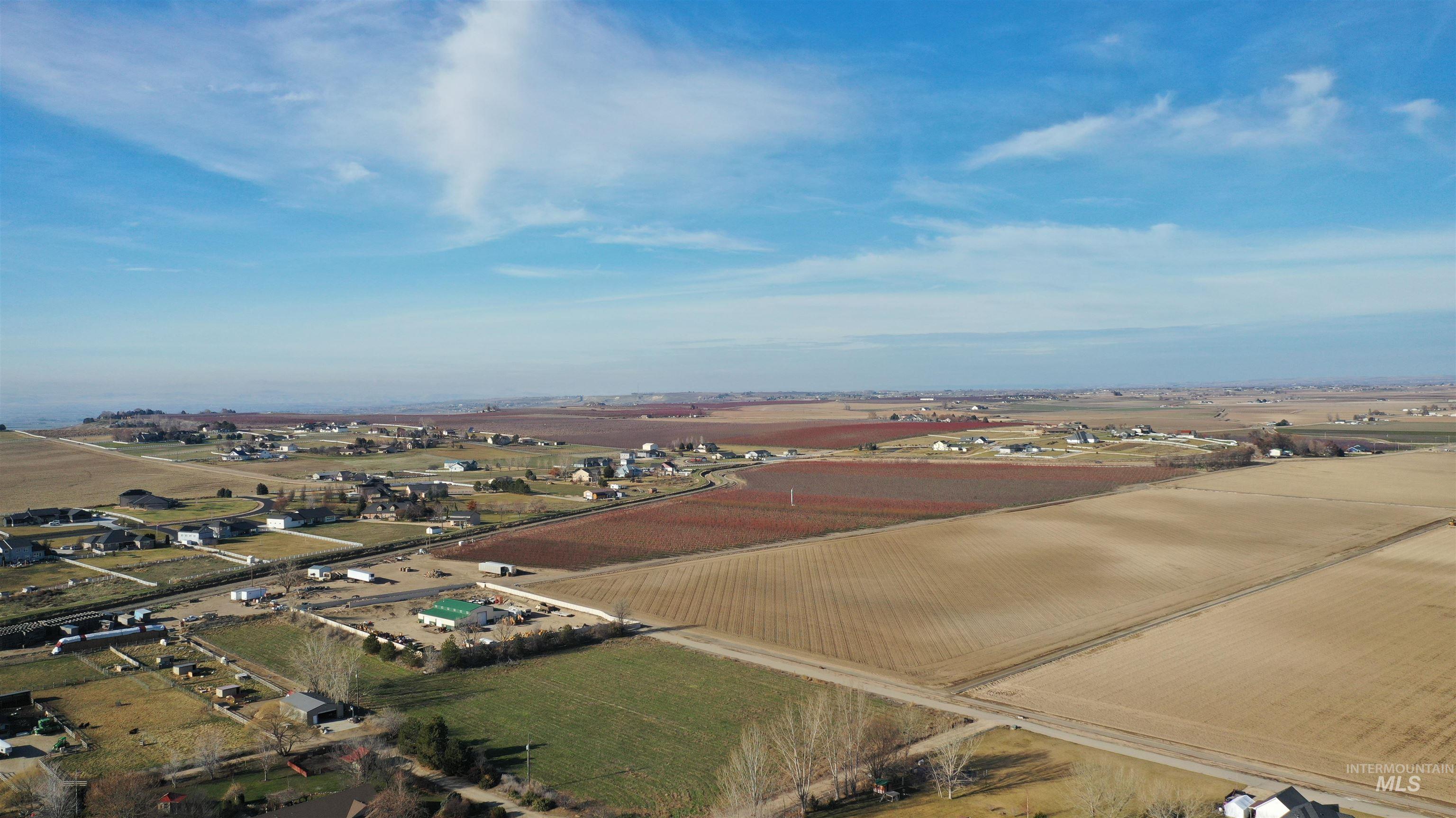 Overview of rural landscape featuring abundant farmland