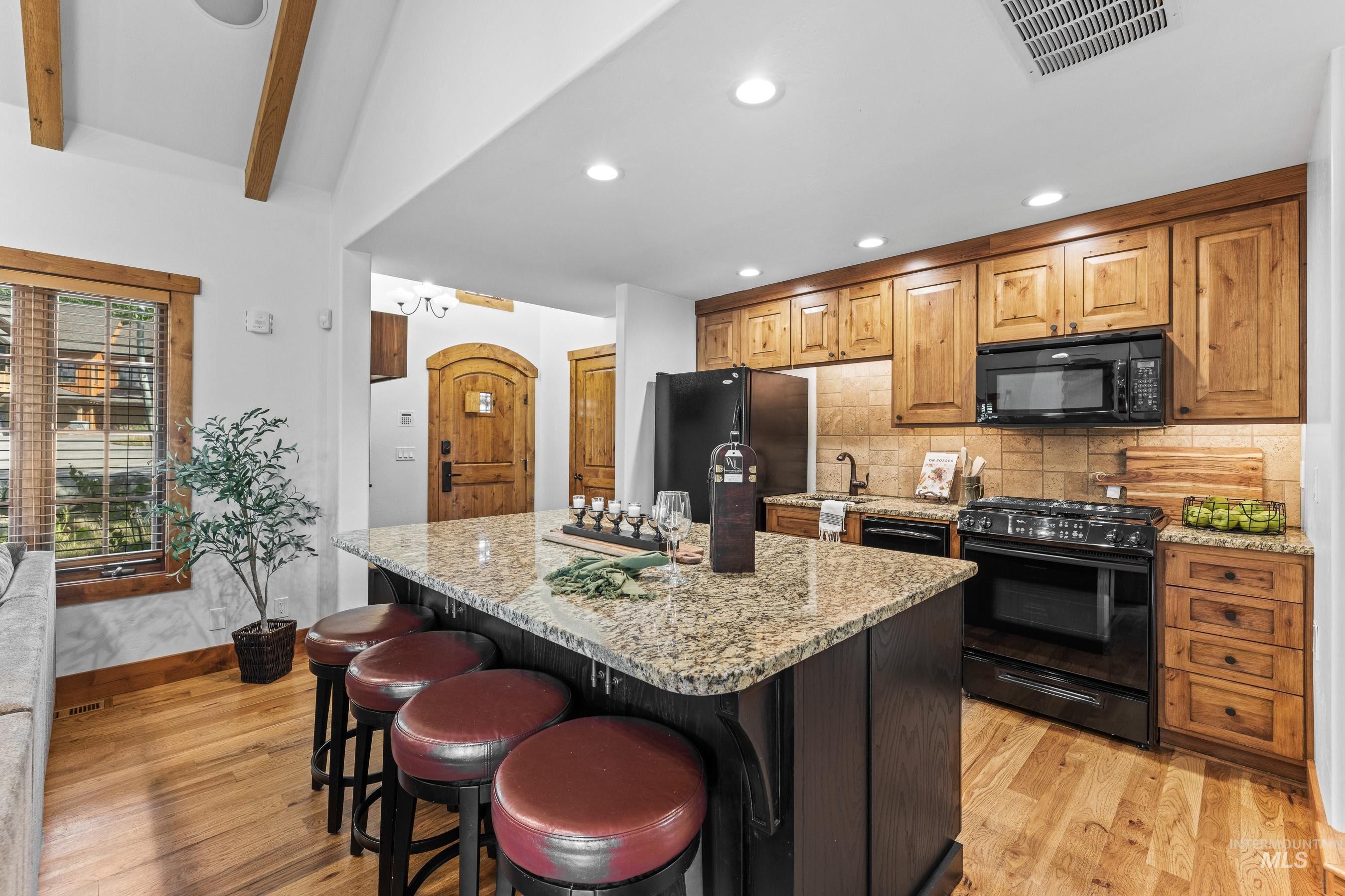 Kitchen island and granite countertops