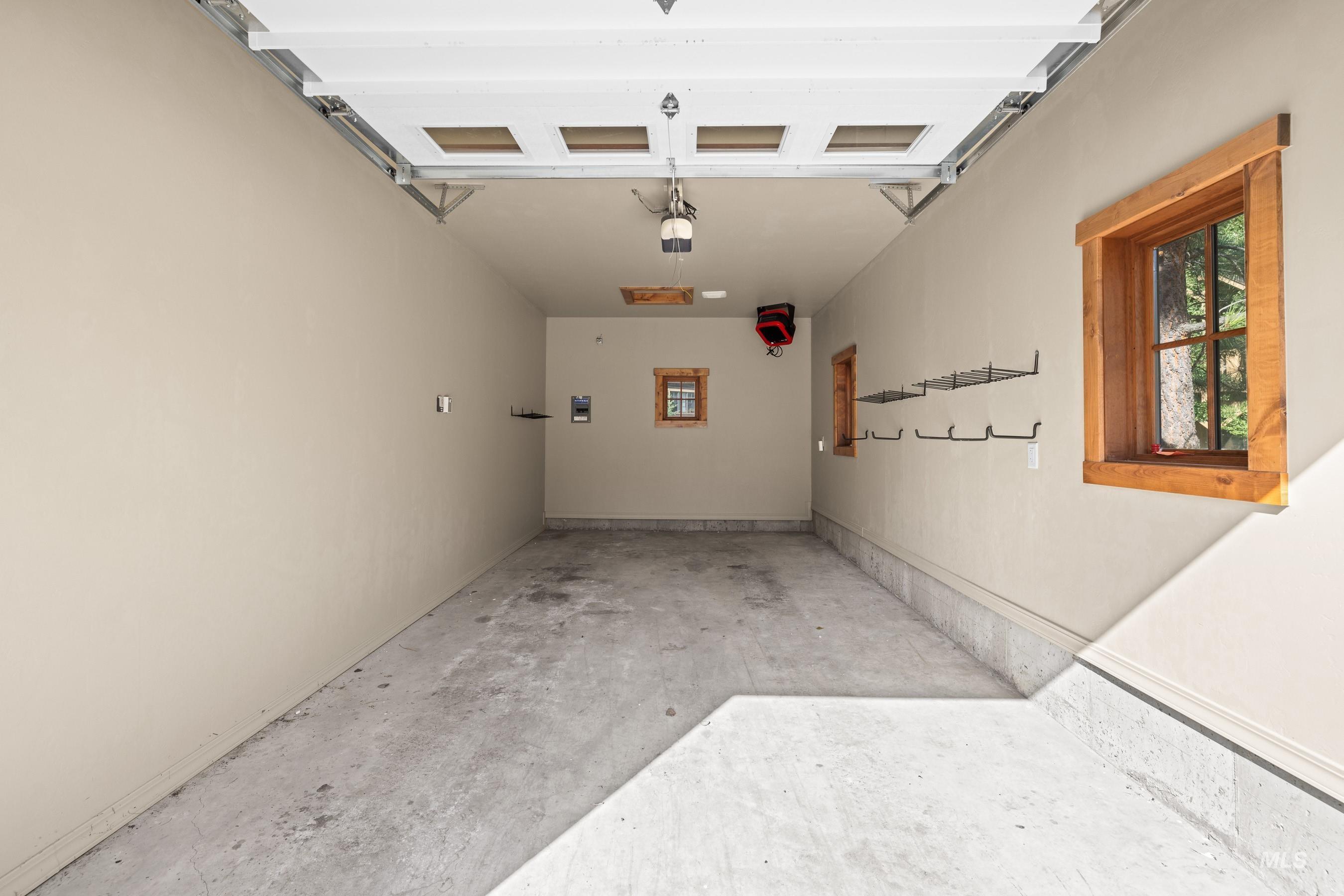 View of heated garage