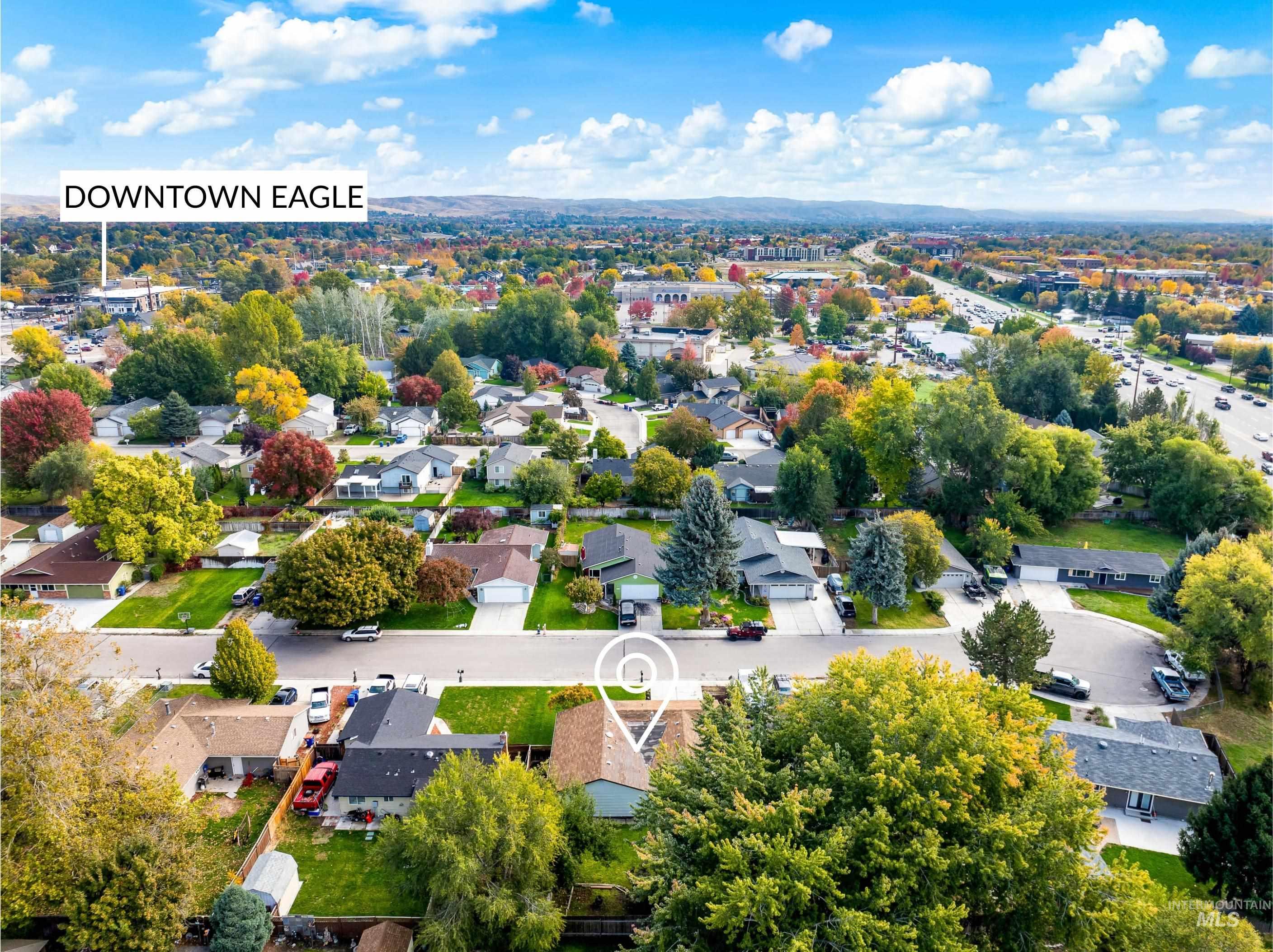 Aerial view of residential area