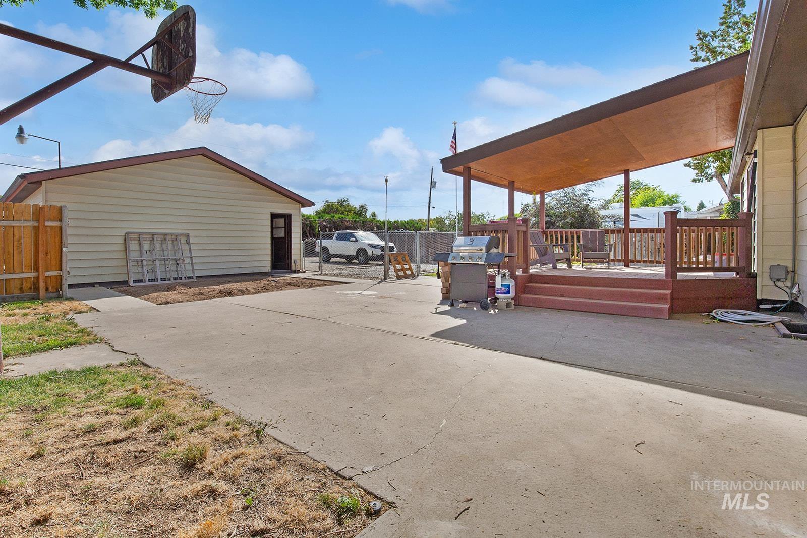 View of patio / terrace with a deck and area for grilling