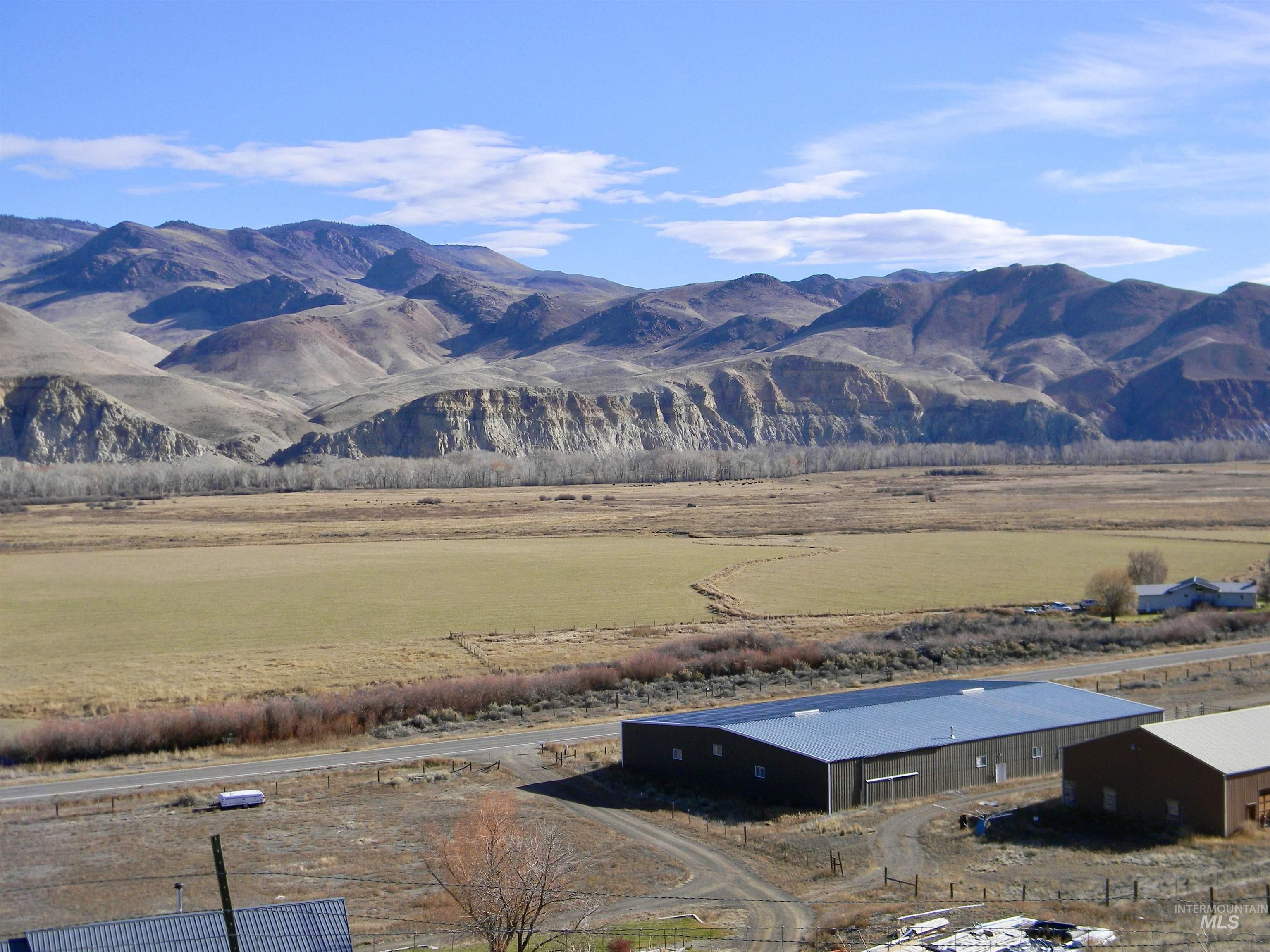 View of mountain background with rural landscape