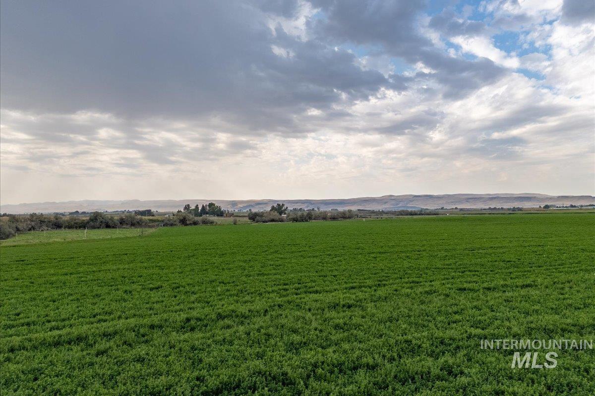 View of green lawn featuring a view of countryside